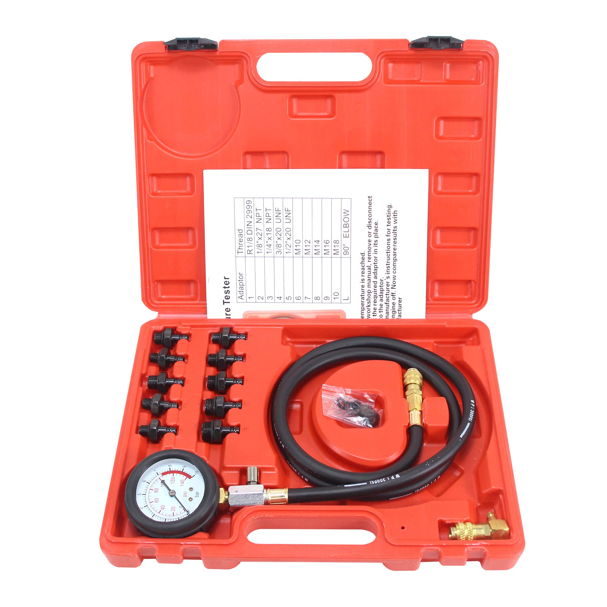 0-140PSI Car Auto Oil Pressure Tester Gauge Professional Oil Pressure Gauge Tool for Engine Oil Diagnostic Test for Cars ATVs Tr