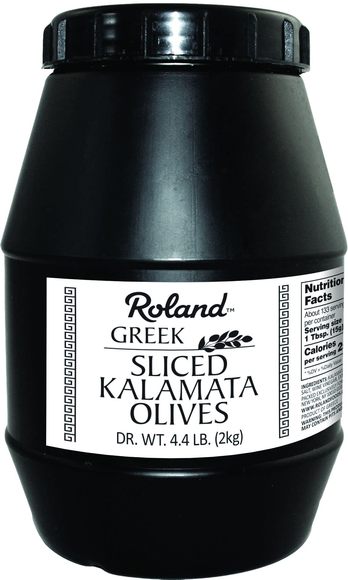 Roland Foods Sliced Kalamata Olives From Greece, Specialty Imported Food, 44-Pound Tub