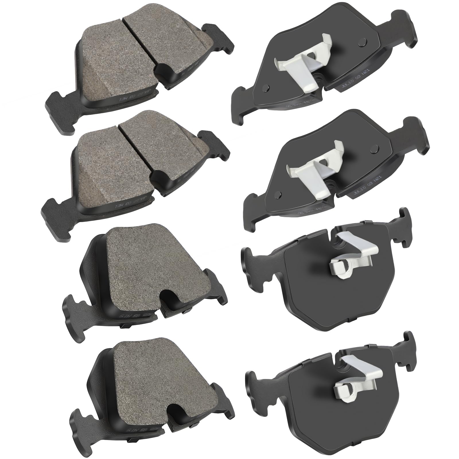 Front Rear Ceramic Brake Pads Kits 8Pcs Fit For 2001-2006 For Bmw 330Ci, 2001-2005 For Bmw 330I, 2001-2005 For Bmw 330Xi, 2005-2
