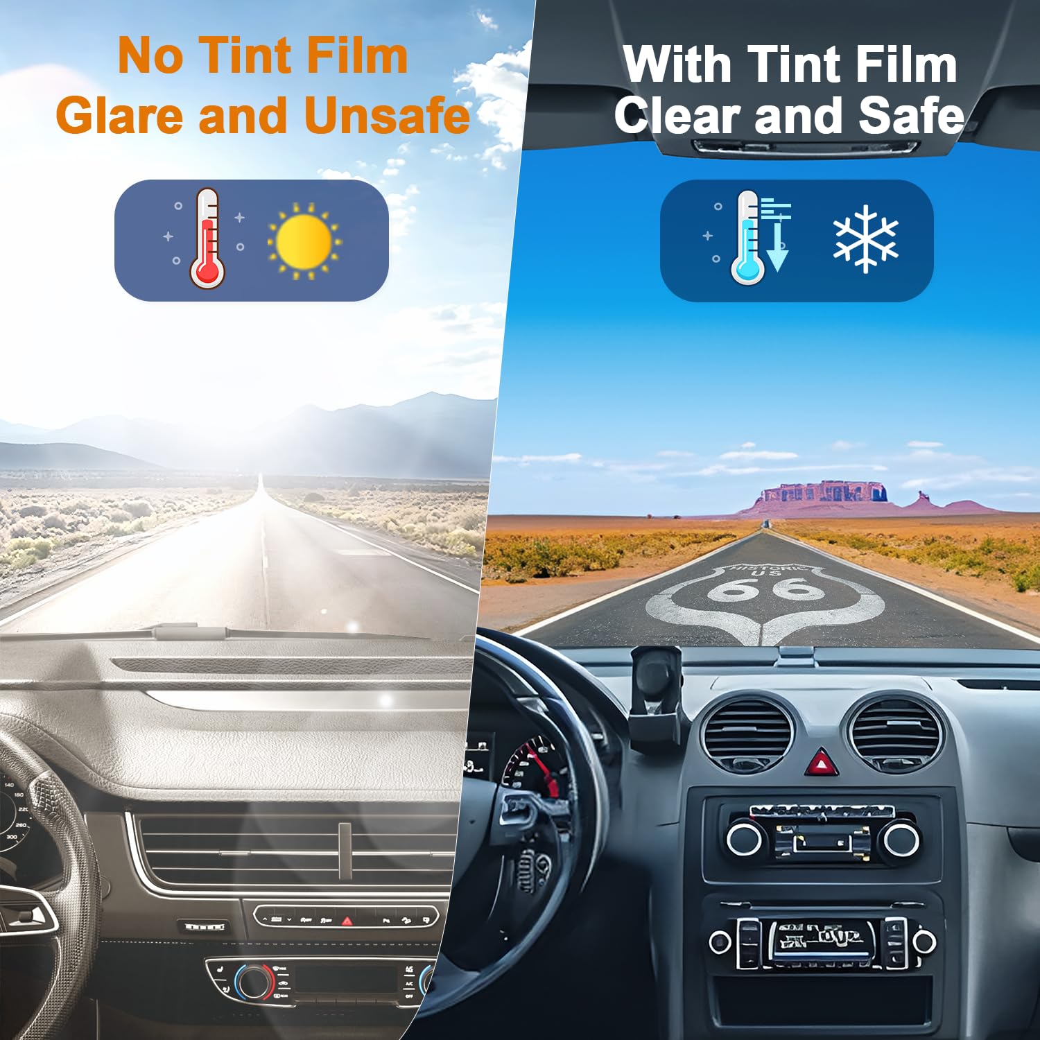 Window Tint Film for Cars Privacy Protection Automotive Film 70% VLT Nano Ceramic Car Winodw Tint Front Windshield Heat Glare UV