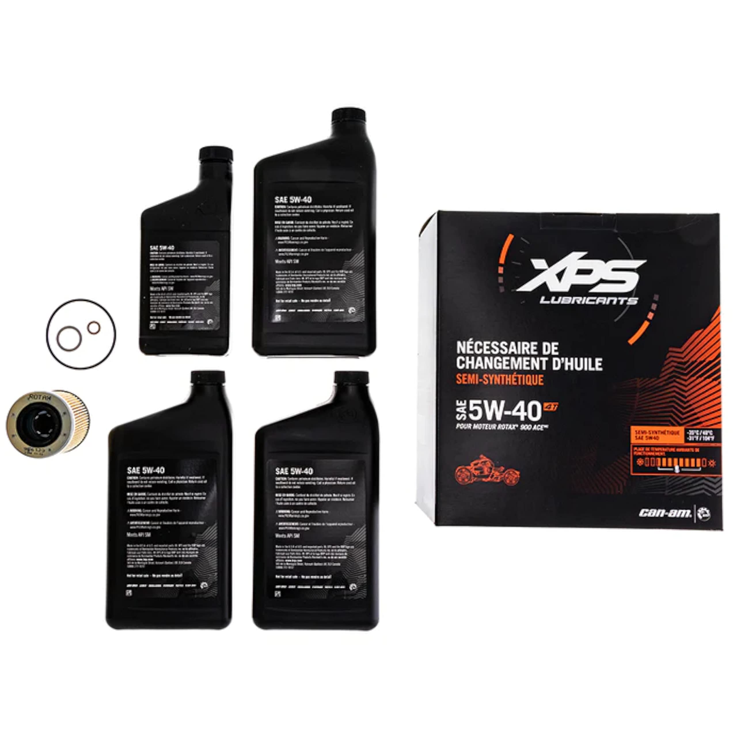 Can-Am 4T 5W-40 Synthetic Blend Oil Change Kit for Rotax 900 cc - Model 9779491, OEM Quality