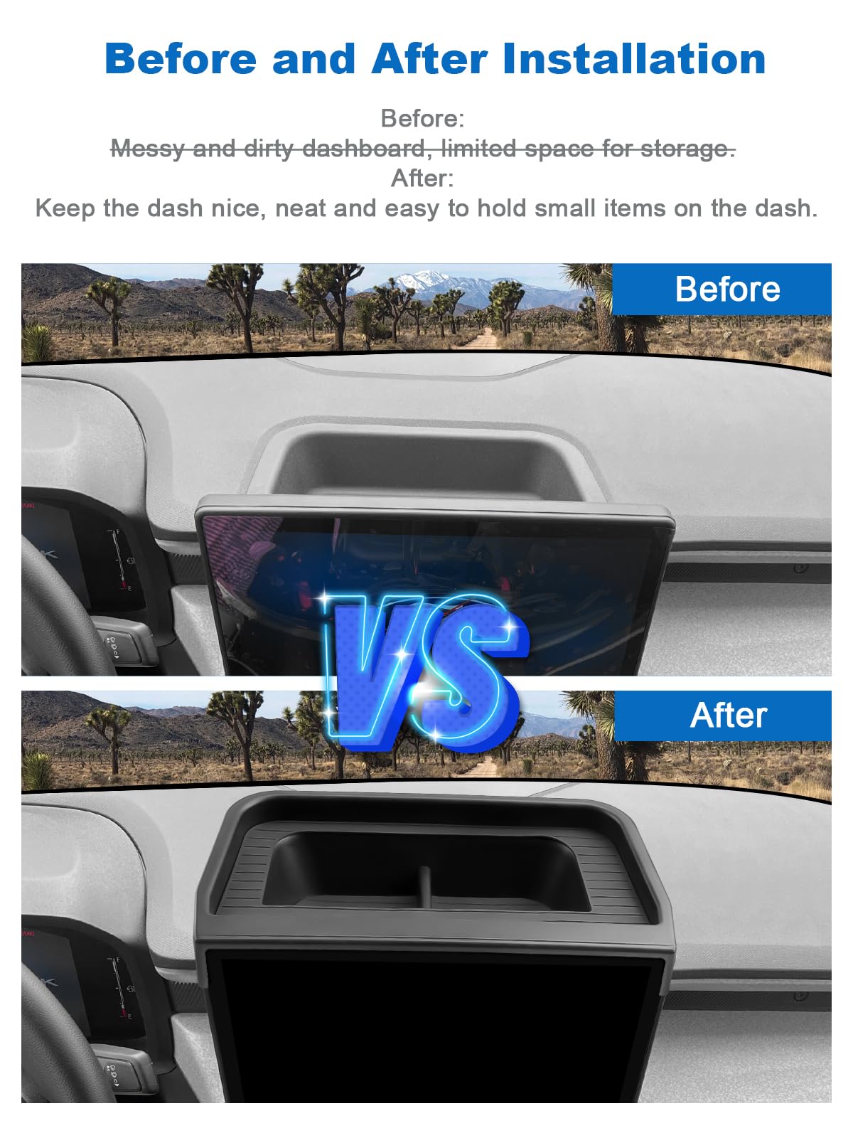 CDEFG Center Console Dash Screen Organizer for 2025-2026 Ford Maverick - 13.2-Inch Storage Box, Dashboard Accessory