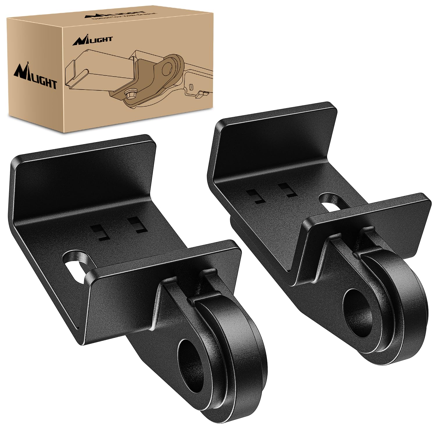 Nilight 2 Pack Demon Front Tow Hook Mounting Bracket Compatible with 2009-2013 2014 2015 2016 2017 2018 2019 2020 2021 2022 2023