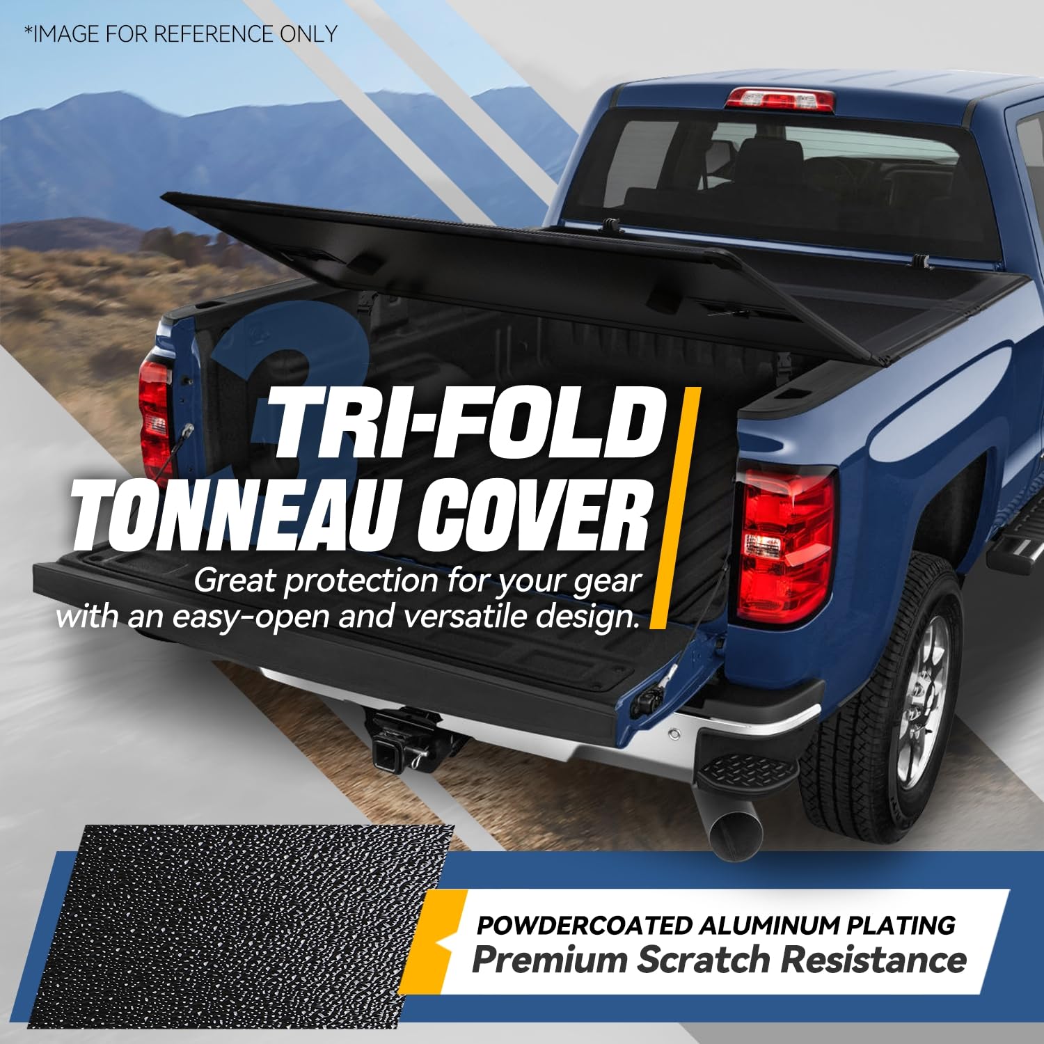 Auto Dynasty Soft Tri-Fold Truck Bed Tonneau Cover Compatible With 2004-2014 Ford F-150 8Ft/96Inch Fleetside Bed, Matte Black So