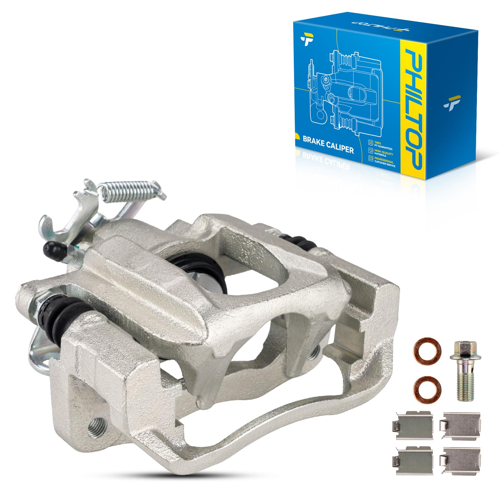 Philtop 18B5081 Rear Left Disc Brake Caliper Assembly Chrysler Dodge For Town & Country 2008-2012, Grand Caravan 2008-2012, Rout
