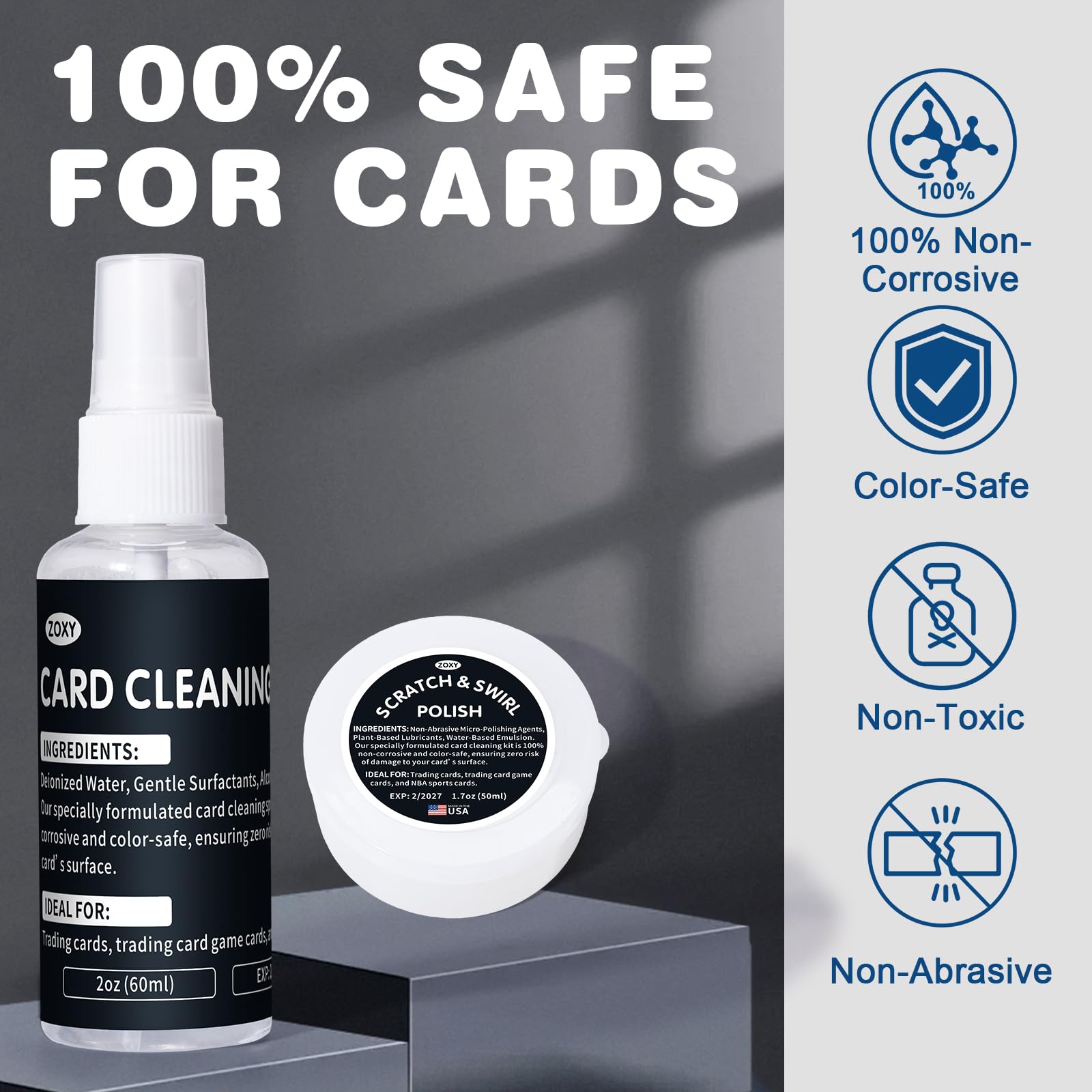 Lunza Trading Card Cleaning Kit - Non-Abrasive Scratch Repair & Surface Care - Model TCC01