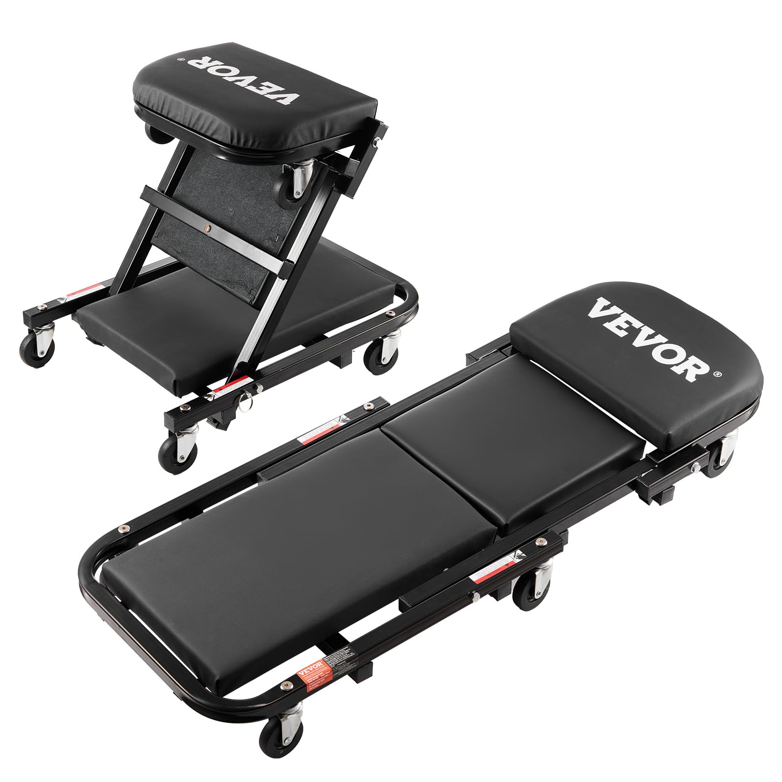 Vevor Foldable Z Garage Creeper, 40 In, 450 Lbs Load Capacity Rolling Folding Mechanic Creeper Stool, With 6 Universal Wheels Pa