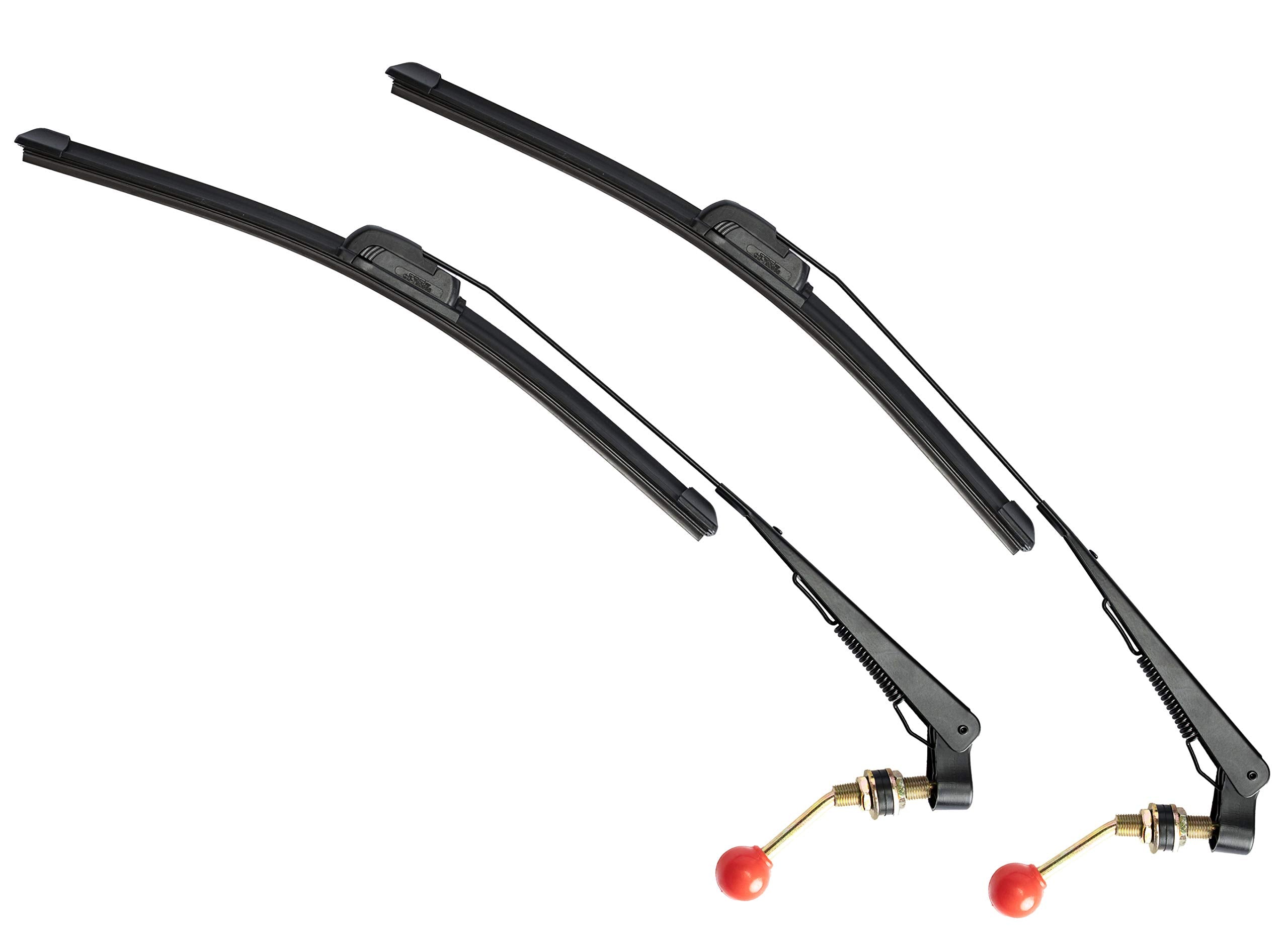 Boine 2 Set 15.7'' UTV Hand Operated Manual Windshield Wiper Kit Compatible with UTV Golf Cart Polairs RZR Ranger Can Am X3 Comm