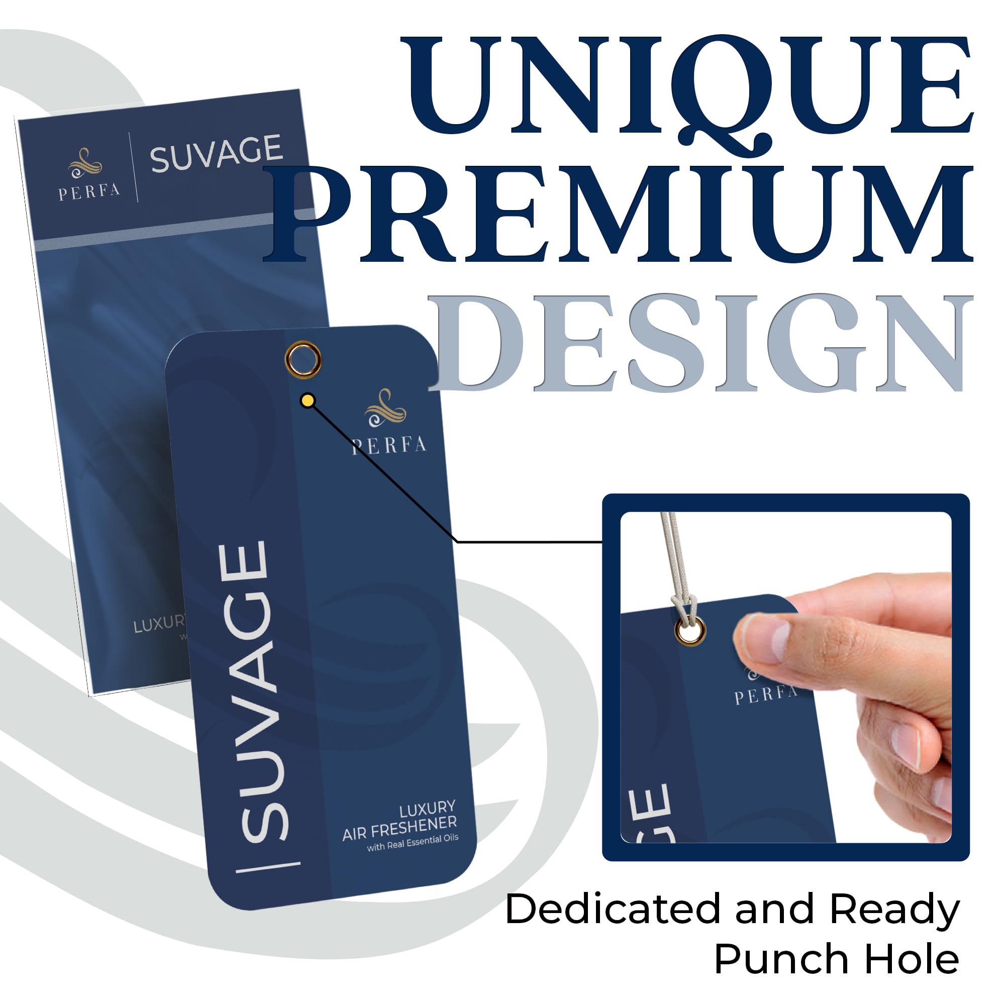 Perfa Solvère Disposable Card Freshener for Men | Strong Blue Car Scents Air Freshener | 1 Count Odour Eliminating Technology