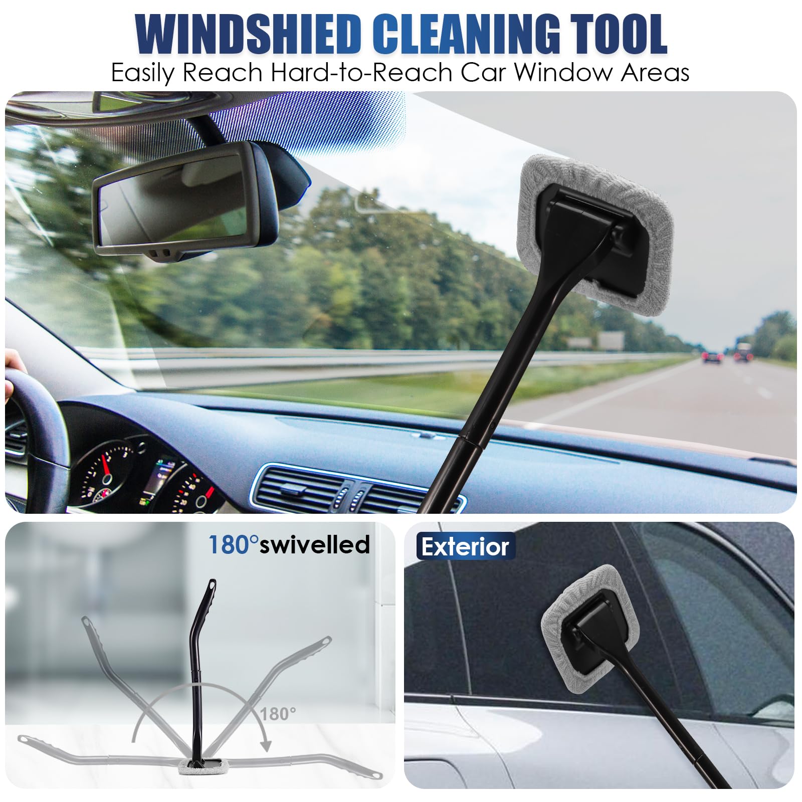 Viewsun Car Cleaning Kit 21Pcs - High Power Vacuum, Mop, Brushes, Grey, Model VS-LT0504