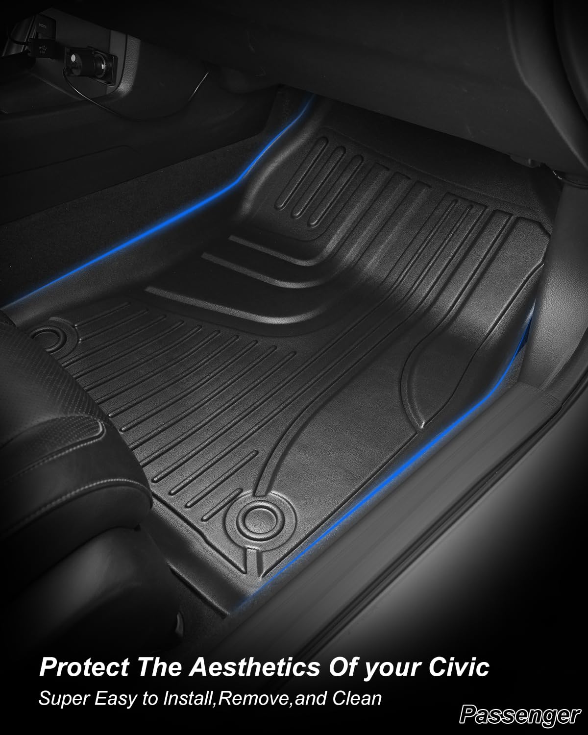 Floor Mats & Cargo Liner Only Fit for 2016-2021 Civic Sedan / 2017-2021 Civic Si - All Weather Protection Floor Liners with Trun