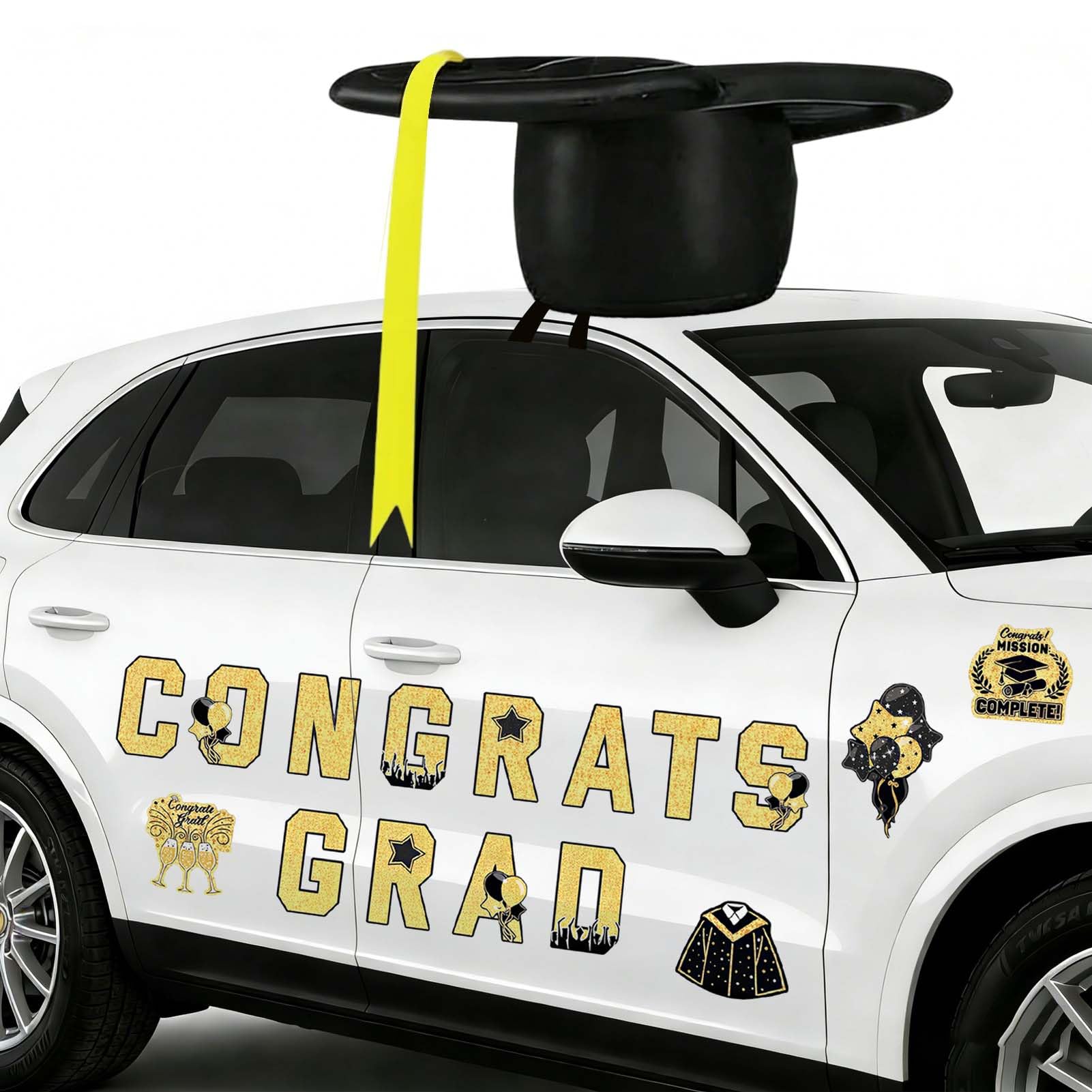 2026 Inflatable Graduation Car Decoration, 23 Large Inflatable Grad Cap Car Decor PVC Inflatable Graduation Cap Blow Up Decor fo