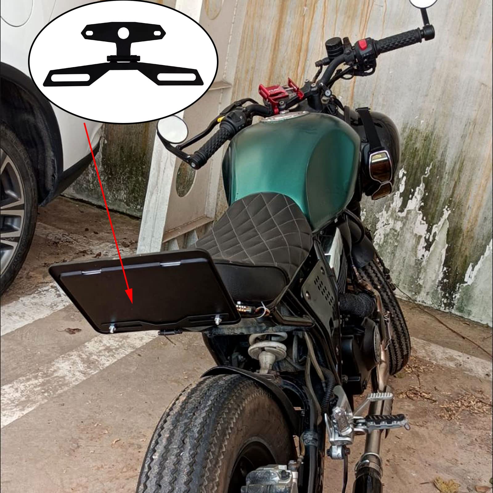 Motorcycle License Plate Bracket, Motorcycle License Plate Mount Adjustable Motorcycle License Plate Holder With Foldable Bracket For Motorcycle Atv