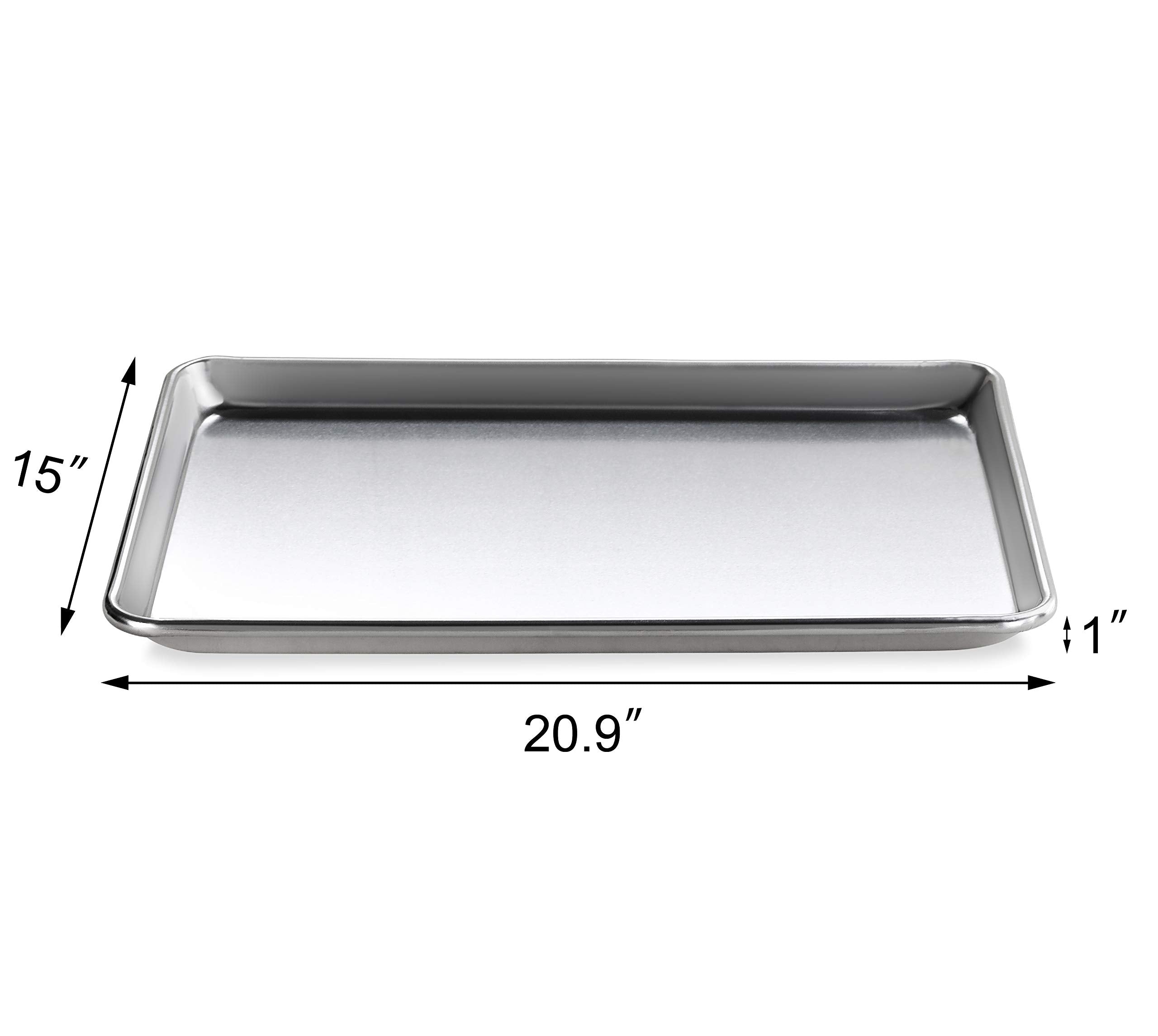 New Star Foodservice 38446 Commercial-Grade 18-Gauge Aluminum Sheet Pan/Bun Pan And Silicone Baking Mat Set, 15'' L X 21'' W X 1