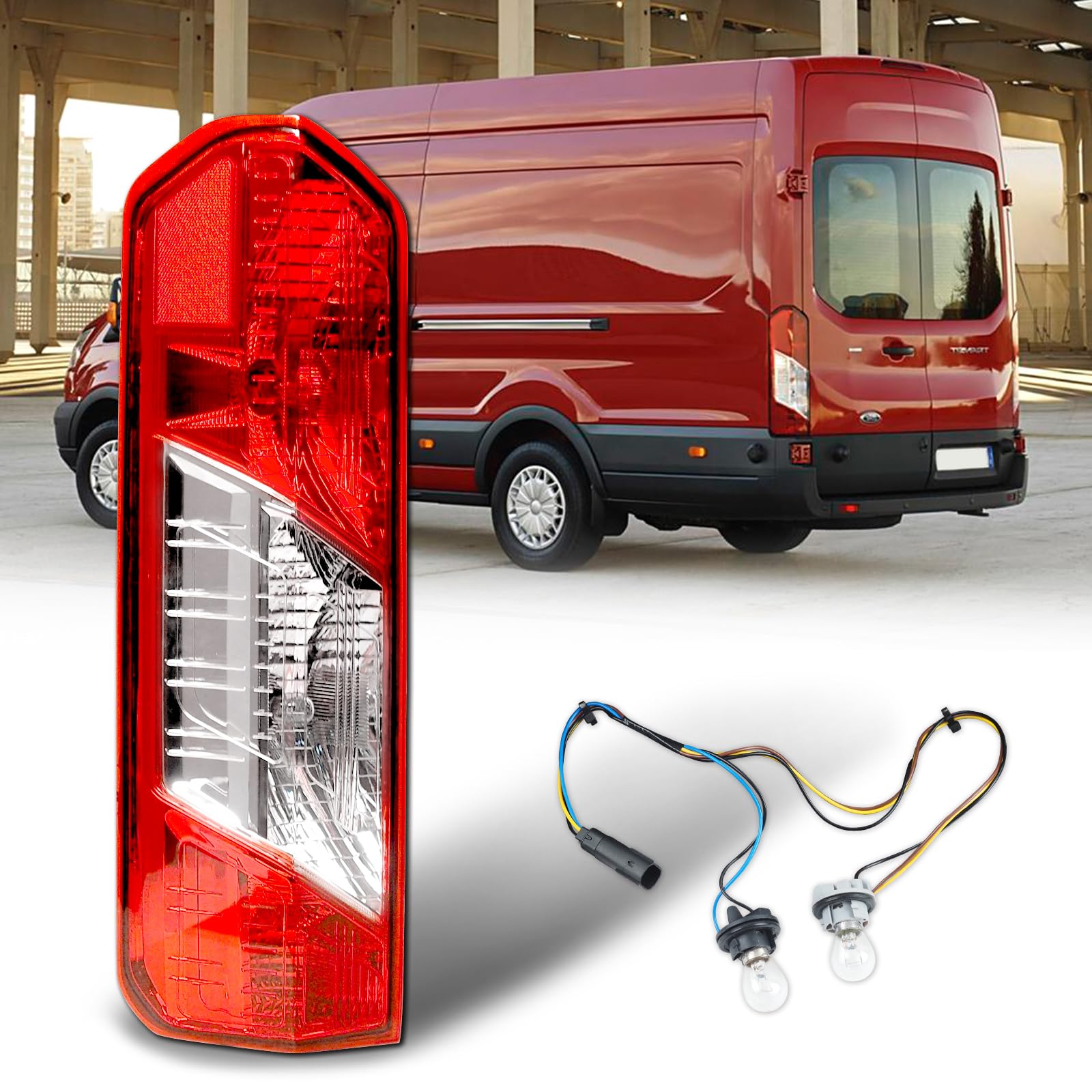 Zsbmp Tail Lights Compatible With Ford Transit 150 250 350 350Hd 2015-2023 Rear Lamp With New Bulbs And Harness (Left Driver Sid
