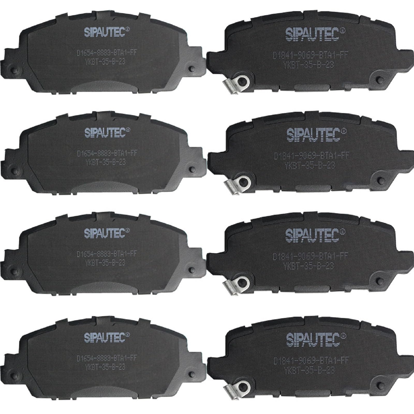 Sipautec-Ceramic Disc Brake Pads 4-Wheel Set Replacement For 2016 2017 2018 2019 2020 2021 2022 Honda Hr-V (Front+Rear)