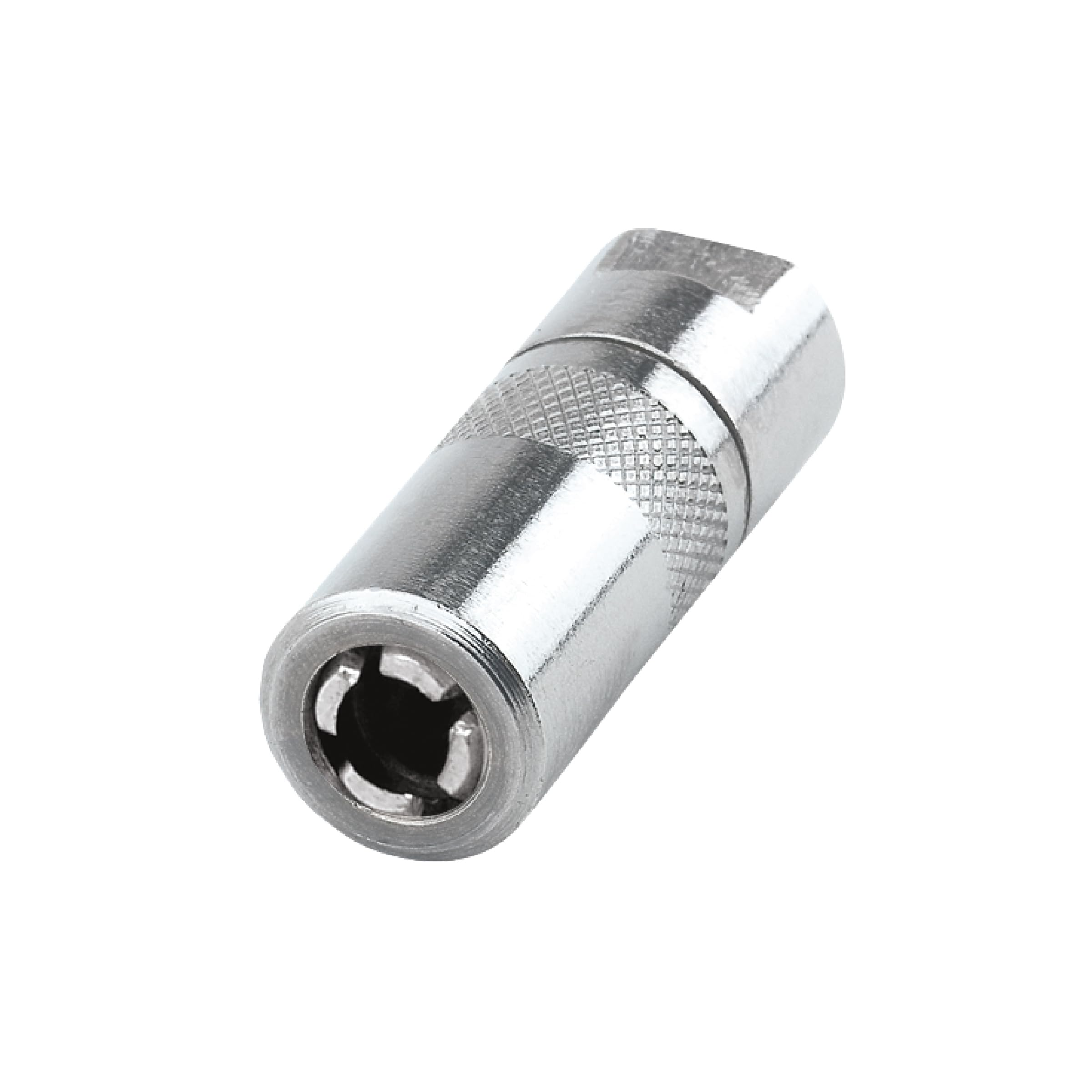 Lumax Lx-1400 Silver 1/8'' Npt Standard Grease Coupler For Grease Guns. Has Four Hardened Steel Jaws For Durability. Has Four Ha