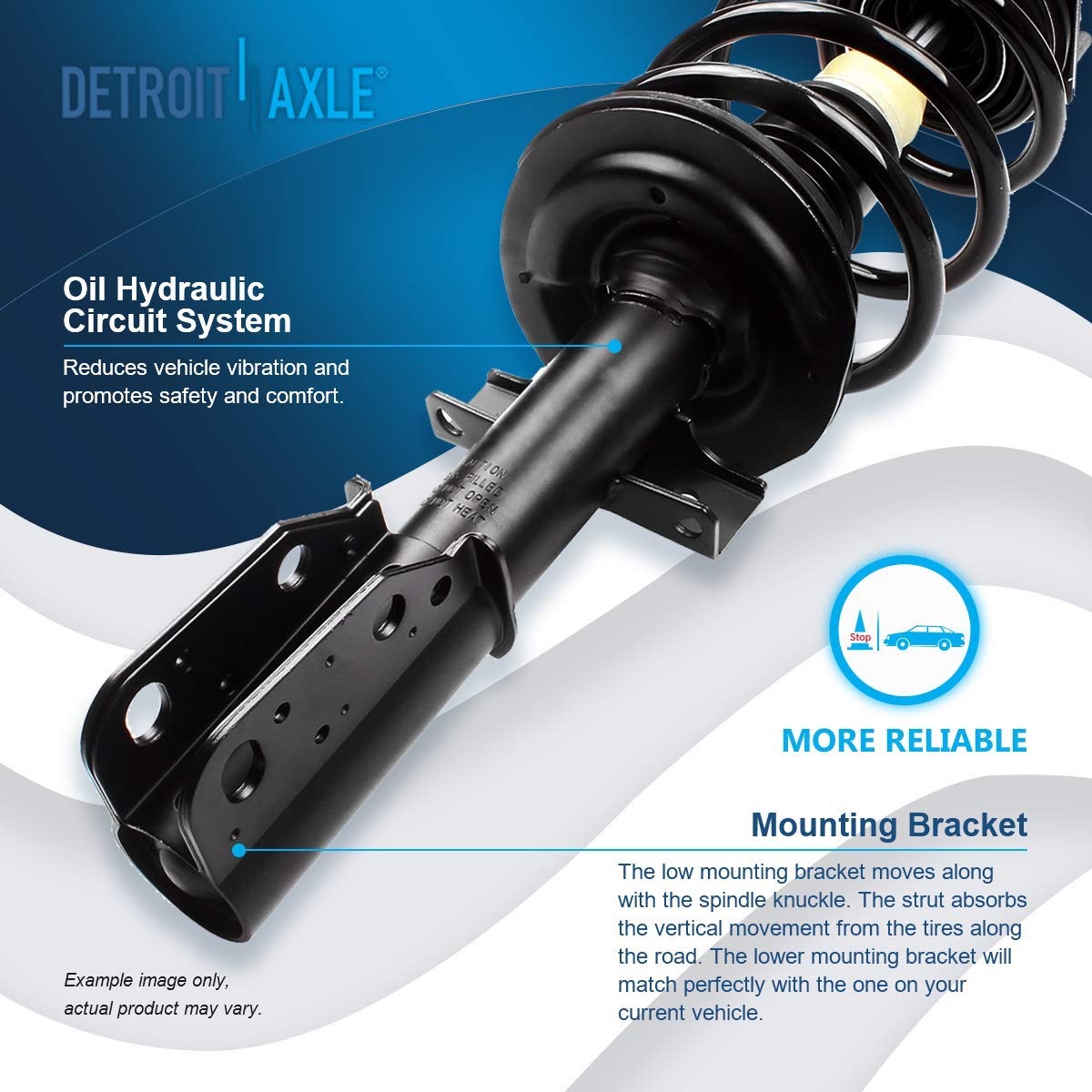 Detroit Axle - Struts Shocks For Chevy Traverse Buick Enclave Gmc Acadia Saturn Outlook Complete 2 Front Ready Struts With Coil