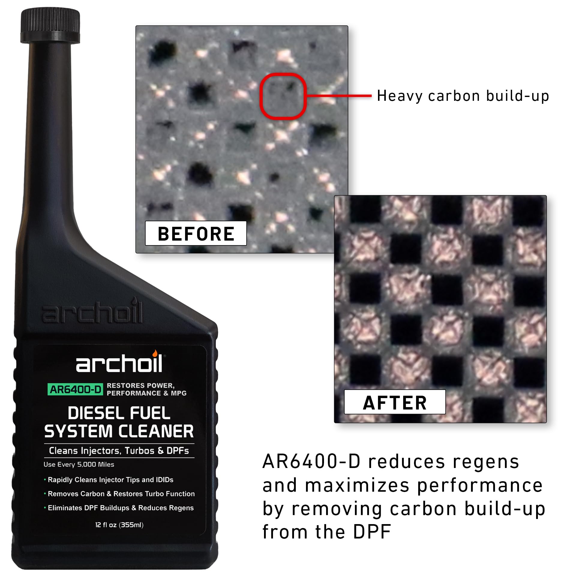 Archoil AR6400-D Diesel Fuel System Cleaner - Cleans Injectors, Turbo & DPF, Four Pack
