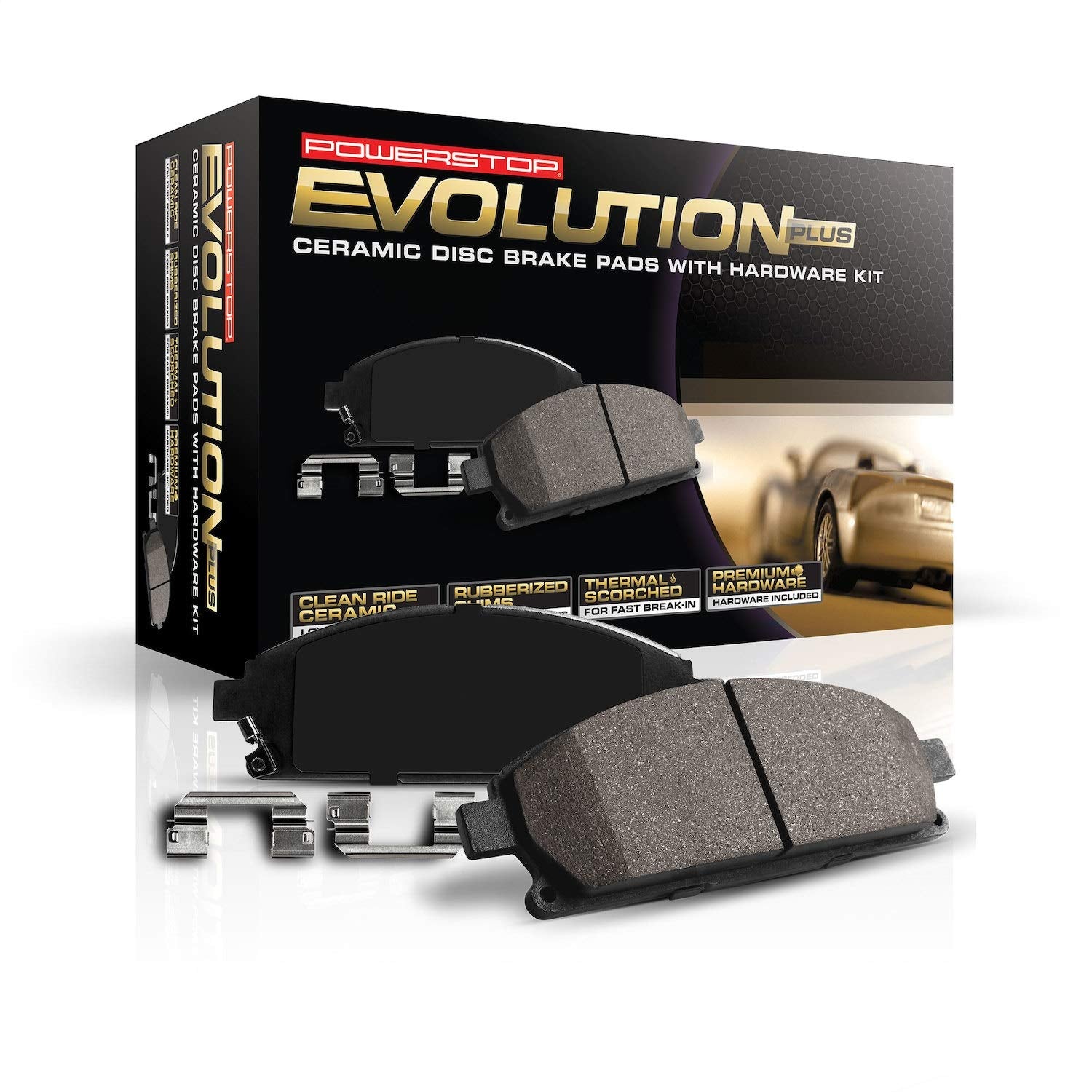 Power Stop 17-1293, Z17 Front Ceramic Brake Pads with Hardware For 2013-2018 Lexus ES300h | 2007-2018 Lexus ES350 | 2008-2018 To