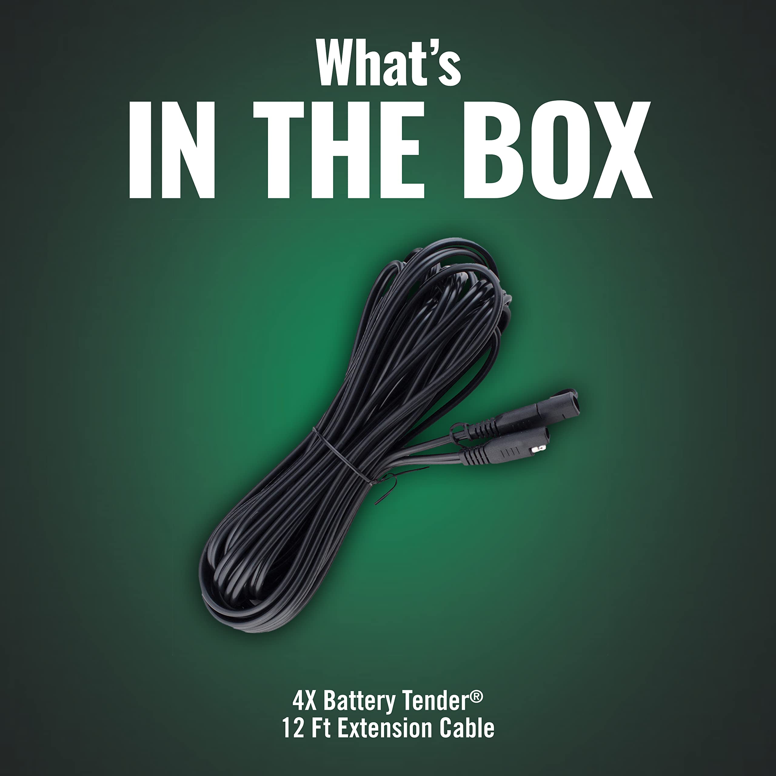 Battery Tender 12 Foot Extension SAE Cable 4 Pack - Designed for Use with Battery Tender Chargers - Quick Connect Plugs for Easy