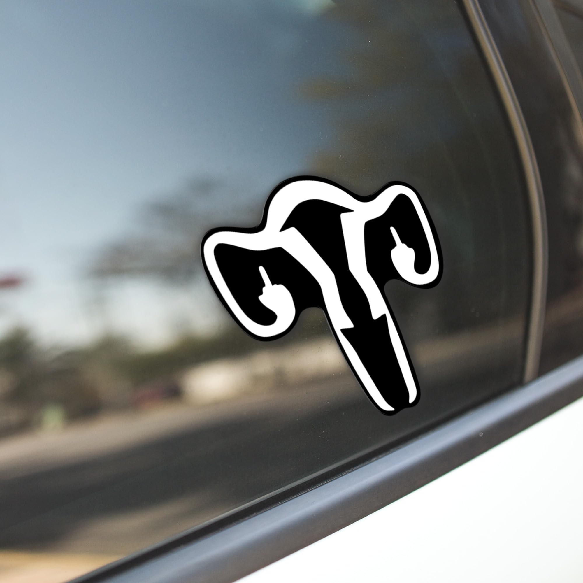 Ovary Flipping The Bird Vinyl Decal Sticker  Cars Trucks Vans Suvs Windows Walls Cups Laptops  White  5.5 X 5.2 Inches  Kcd2180