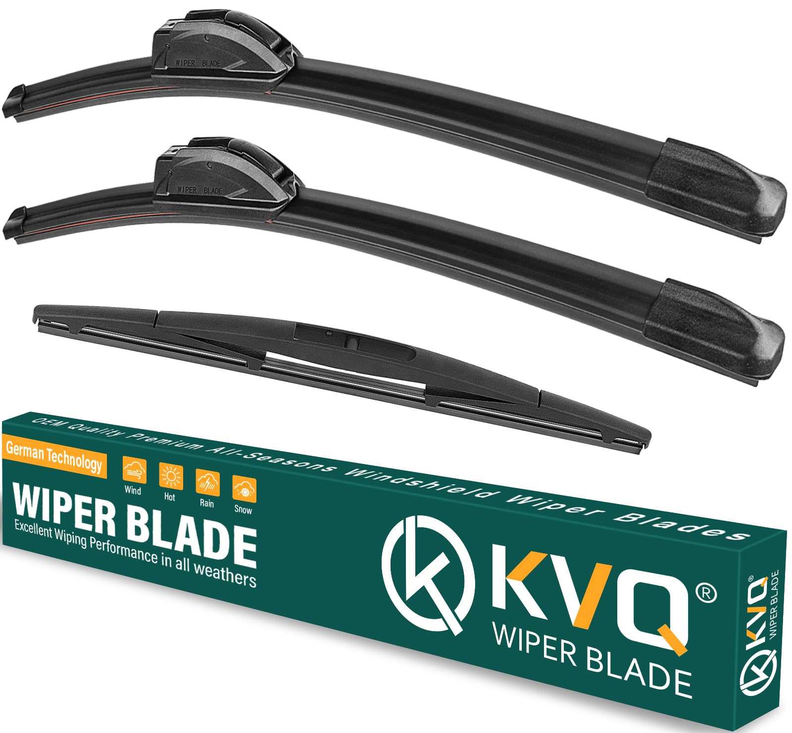 Kvq Windshield Wiper Blades Replacement For Jeep Wrangler Jl 2018 2019 2020 2021 20222 2023 Original Factory Quality Front Rear 