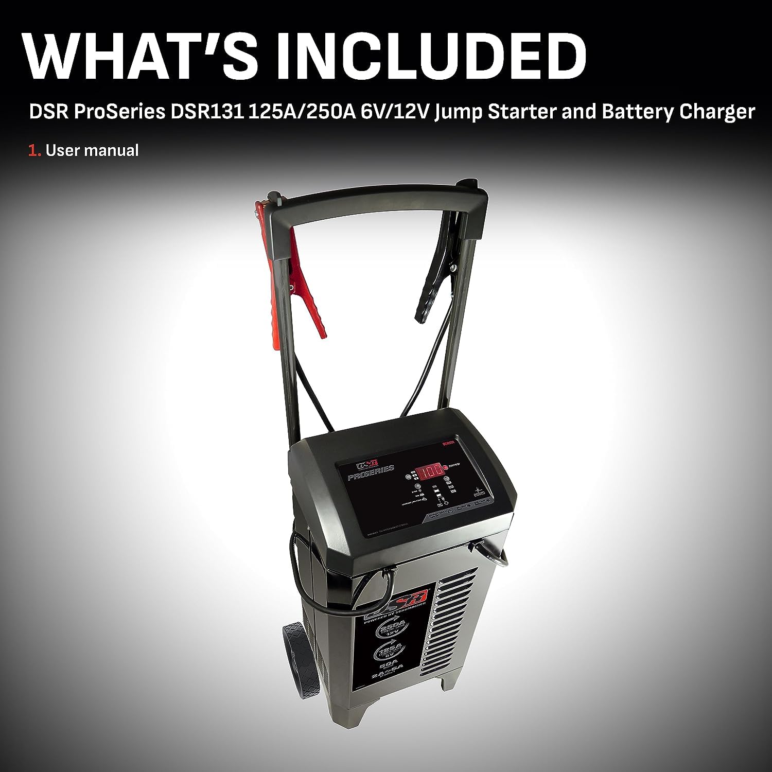 Schumacher Electric DSR131 Car Battery Charger - 250A (12V) & 50A (6V) - Fully Automatic, Black, Portable, Plastic