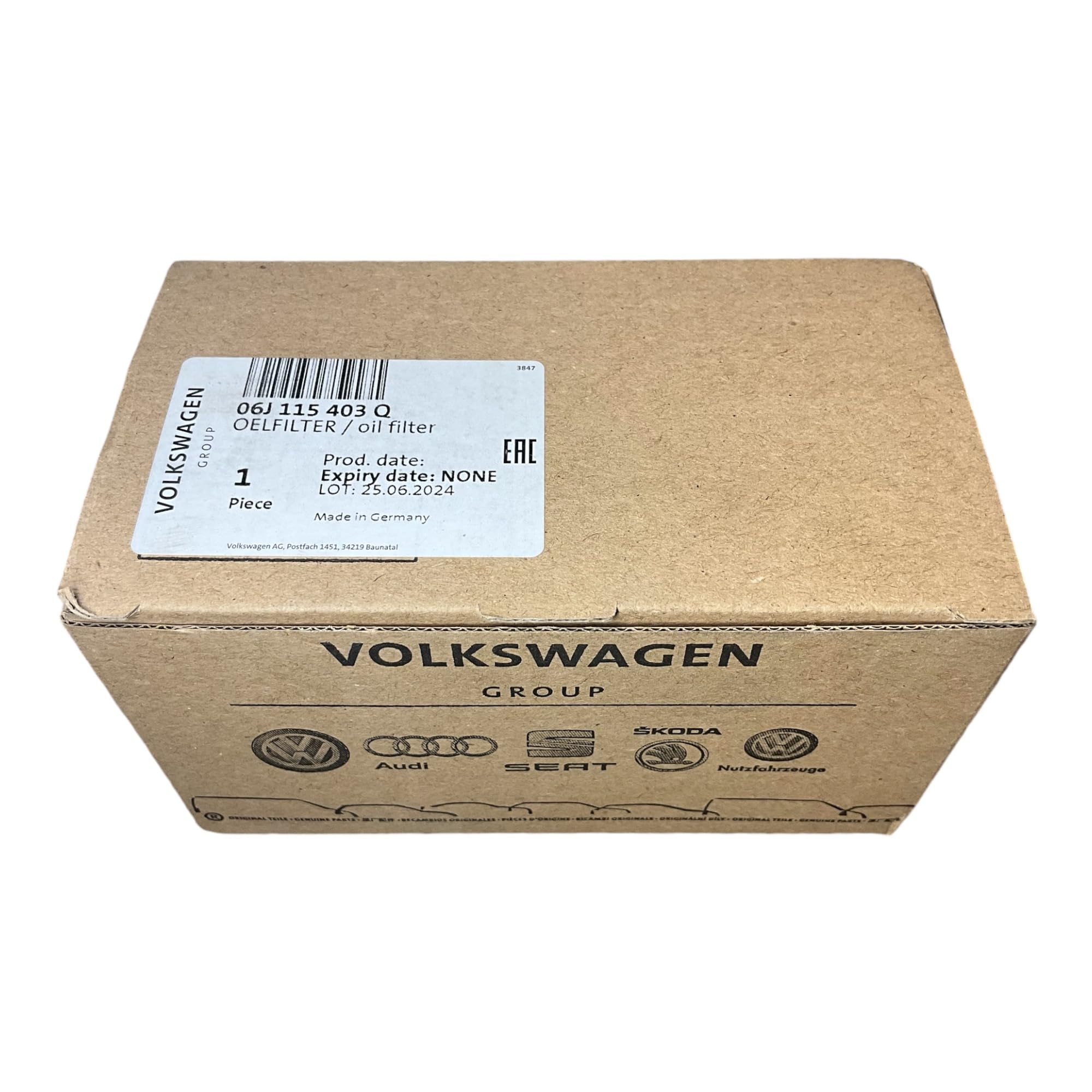 Volkswagen Engine Oil Filter 06J115-403Q, Metal Construction, Durable Performance