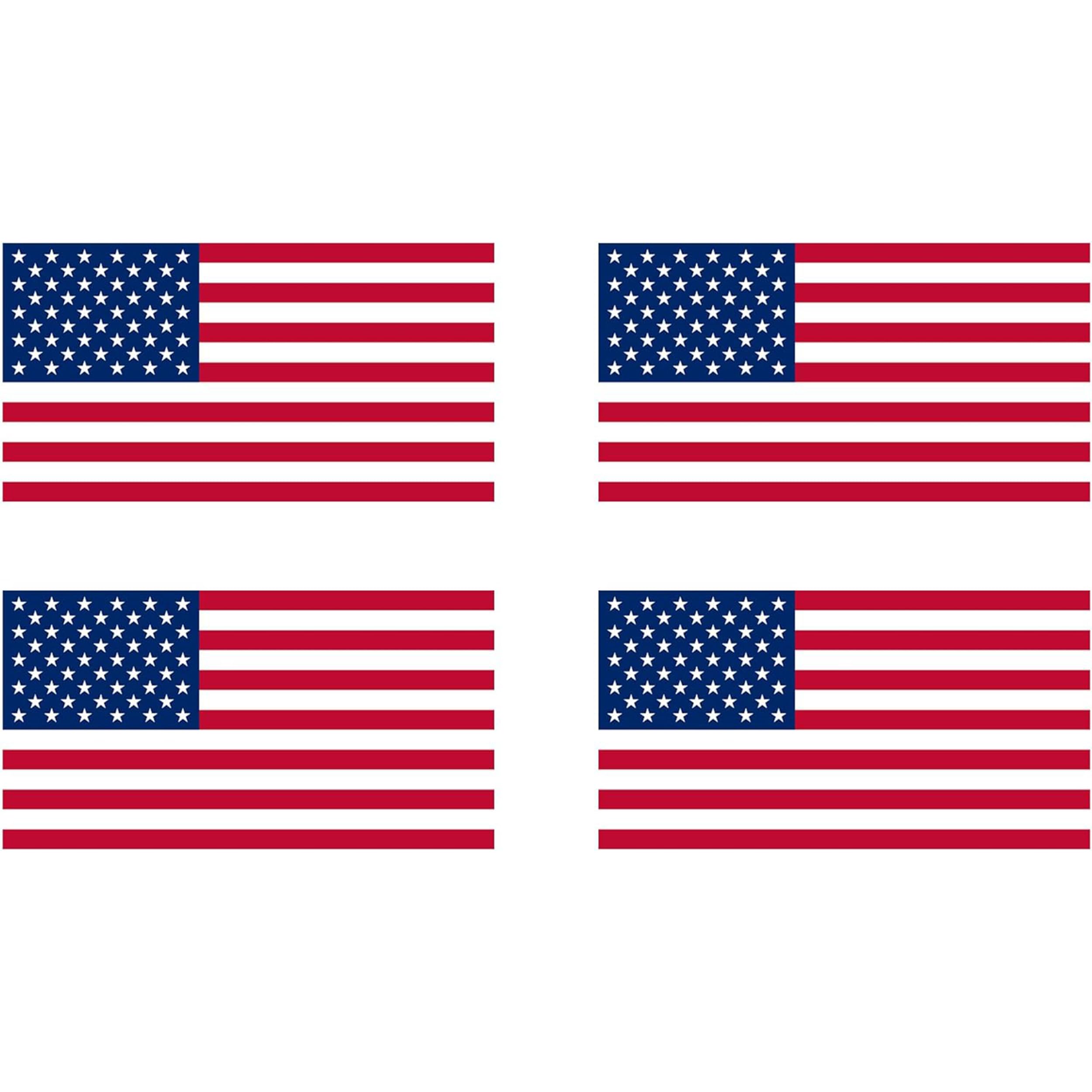 Rogue River Tactical 4 Pack Usa American Flag Decal Bumper Sticker 5''X3''
