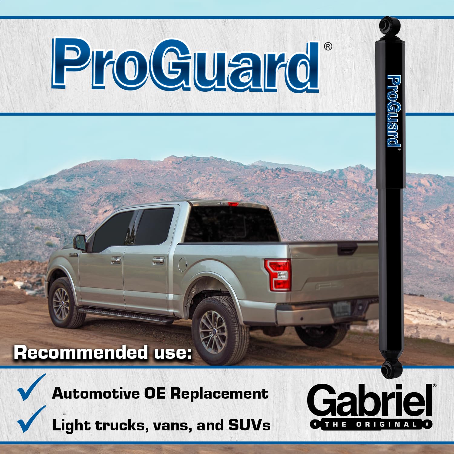 Gabriel 61634 Proguard Front Shock Absorbers For 94-01 Dodge Ram 1500 4Wd, 94-02 Dodge Ram 2500 4Wd (1 Pack)