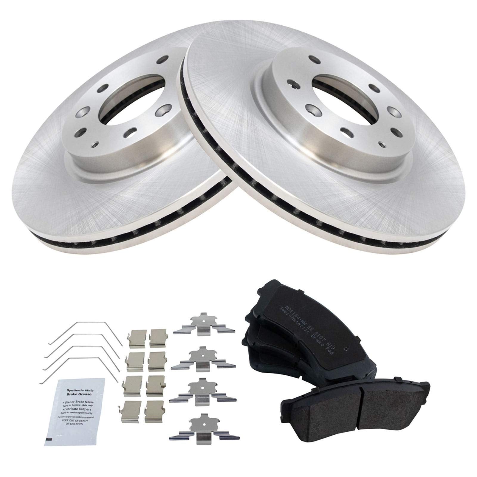 Trq Front Brake Pad & Rotor Kit Brake Pads Brake Rotor Semi-Metallic Compatible With 2006-2012 Ford Fusion 2007-2012 Lincoln Mkz