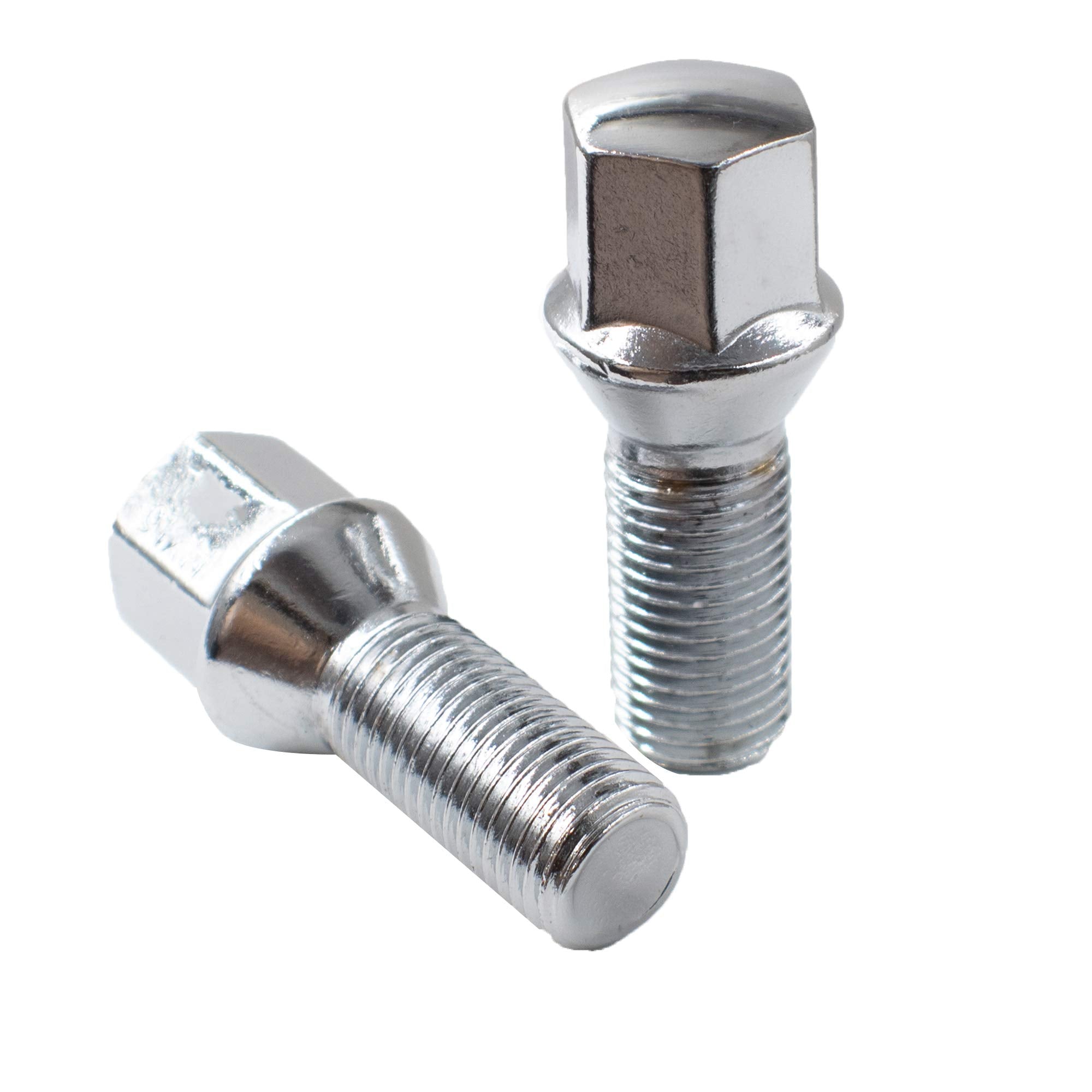 20 Pc Chrome M14 X 1.25 Conical Lug Bolts With17Mm Hex (24Mm Long)