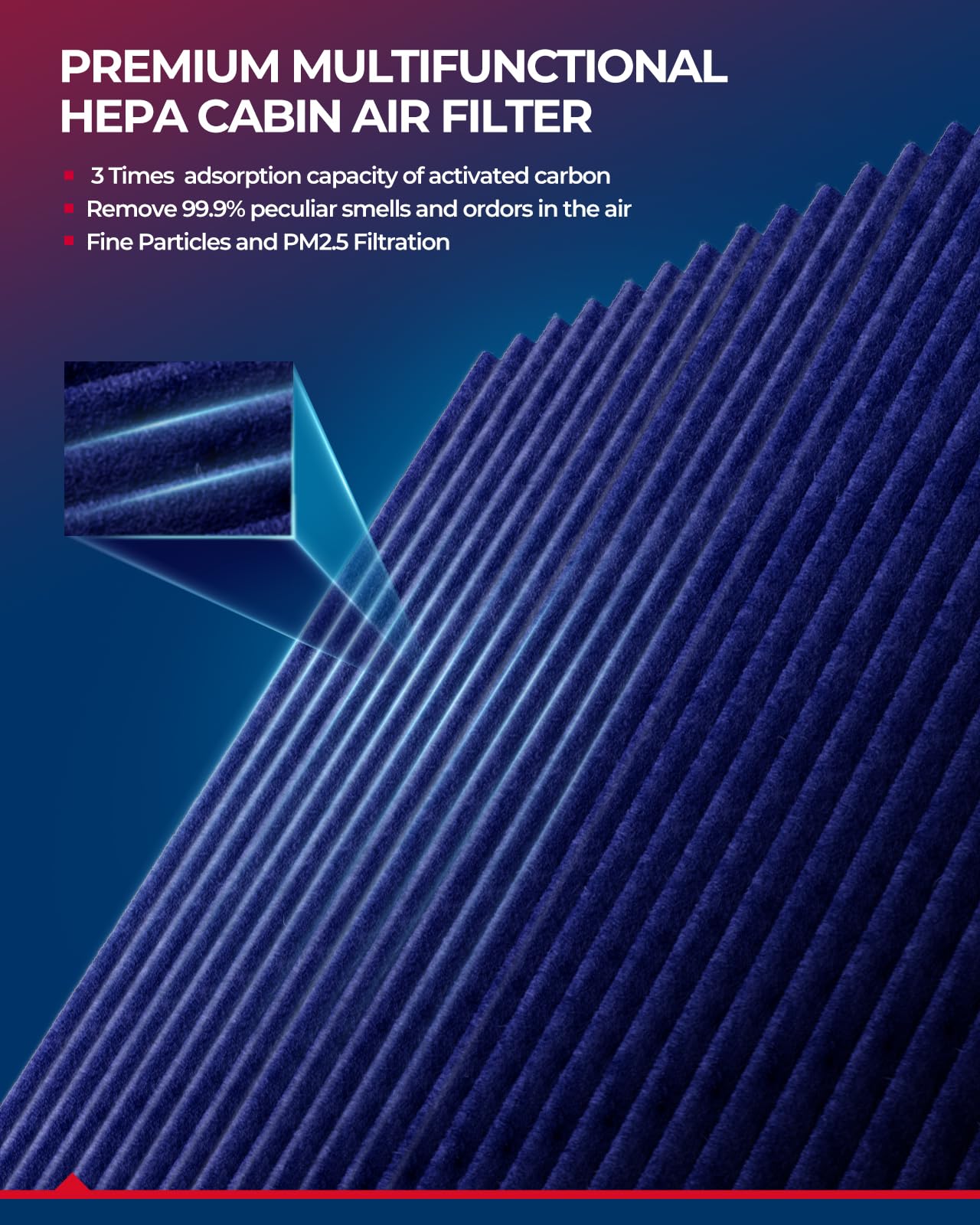 KAX Cabin Air Filter - GCF001 (CF10285) Replacement for Toyota Models, 8.6" x 7.8" x 1.3", Activated Carbon, Strong Ads