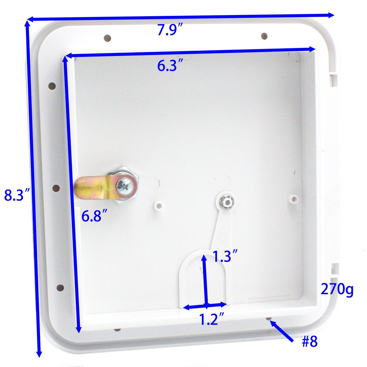 X-Haibei RV Electric Power Cord Cable Hatch Cover, Plastic, 6-1/4" x 6-3/4", White, Model BT0351-RE-C, Includes