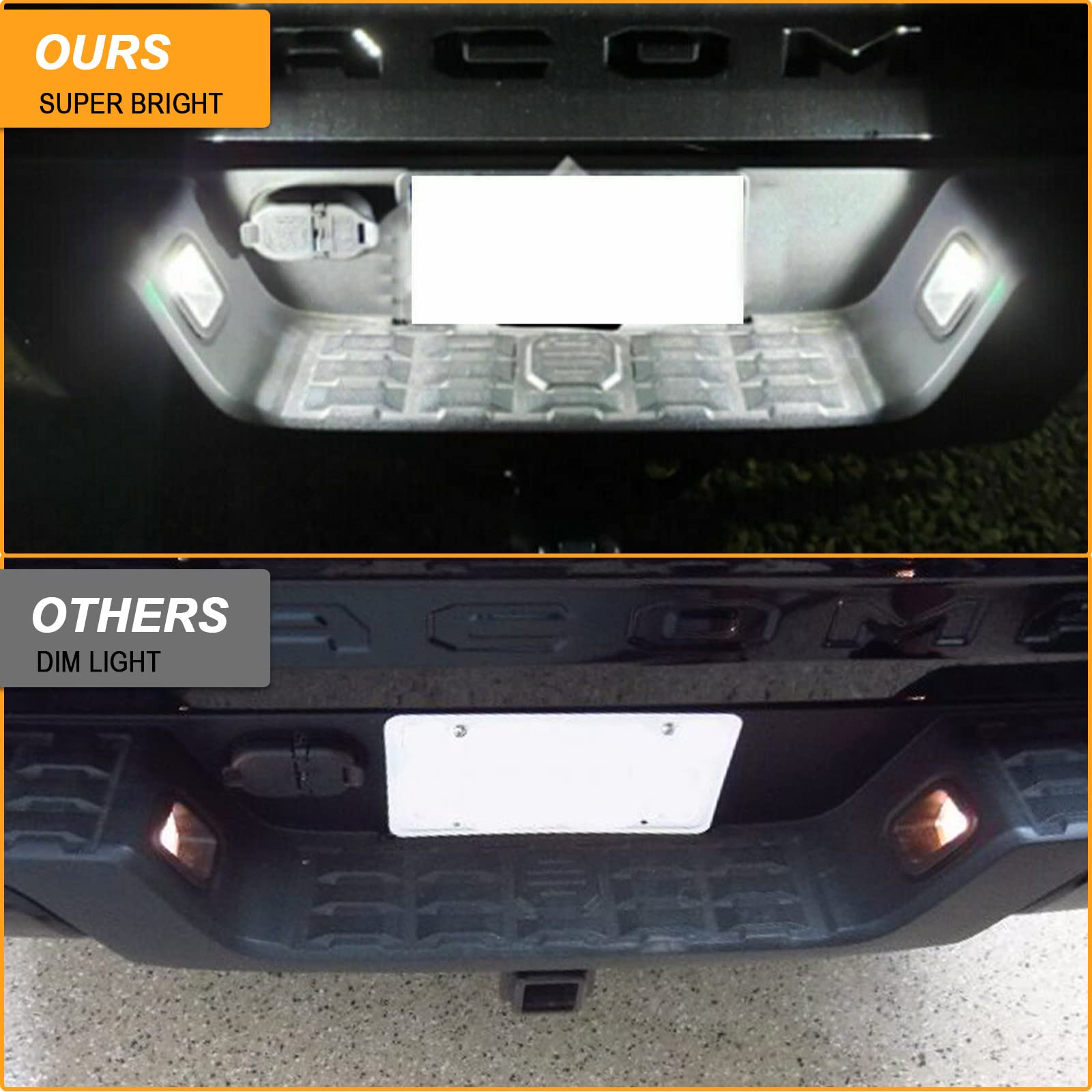 R&F Auto 18-Smd Led License Plate Light Tag Lamp Replacement For Tacoma 2016-2022 & Tundra 2014-2021 Pickup Truck 6000K Diamond