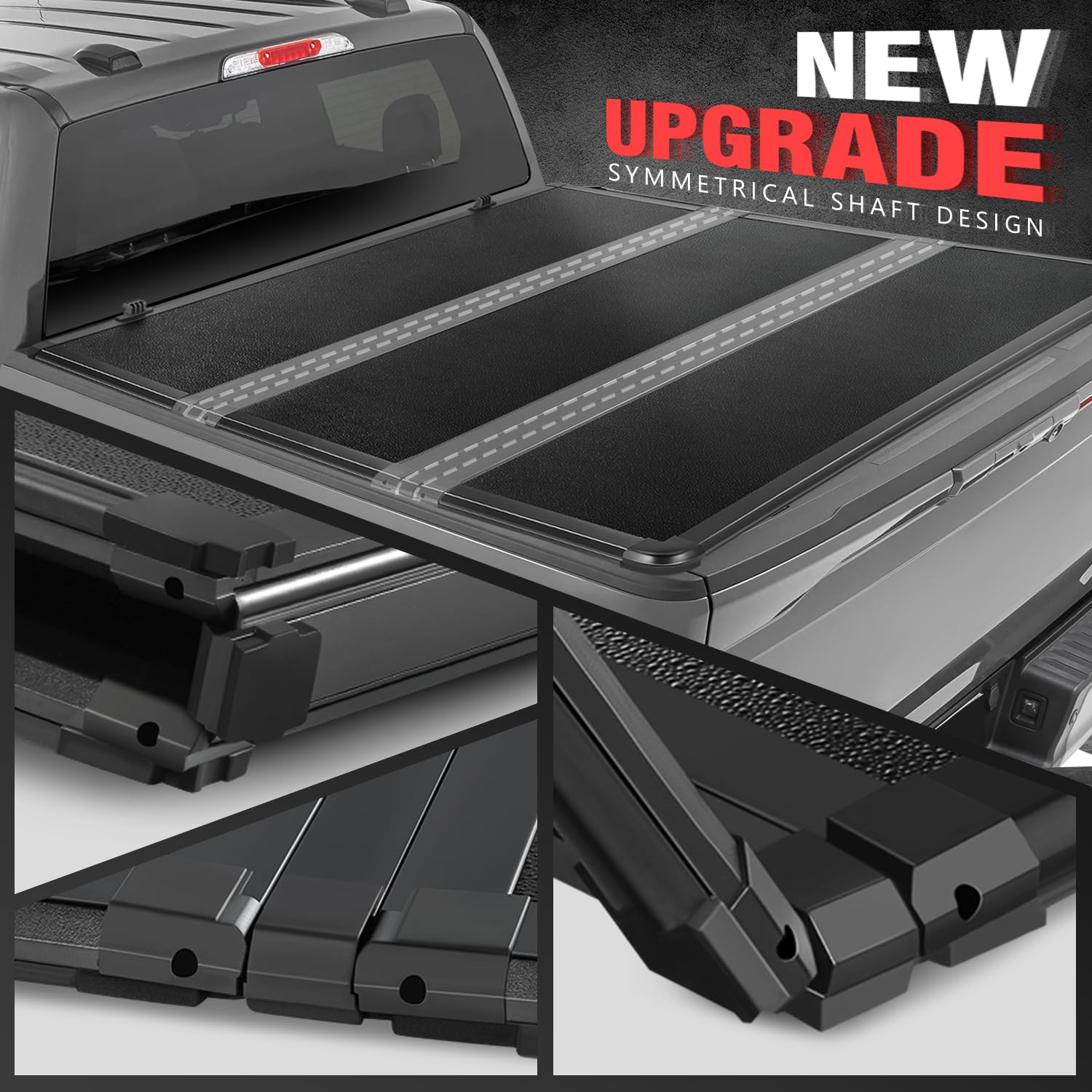 Dna Motoring New Upgrade Truck Bed Top Hard Solid Tri-Fold Tonneau Cover Compatible With 04-14 Ford F-150 5.5Ft Bed, Ttc-Hard-00