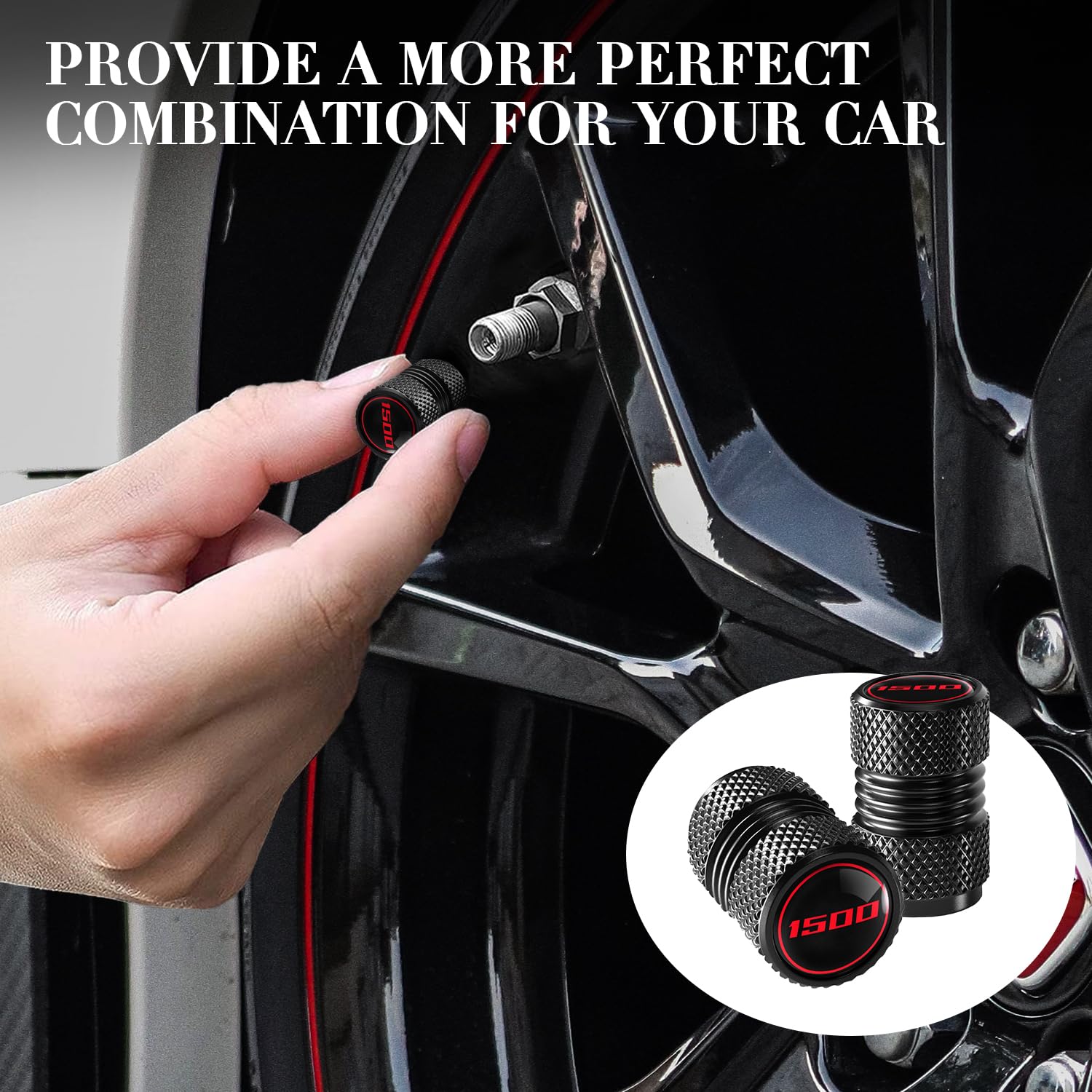 Annloysky 4Pcs Tire Valve Stem Caps Auto Accessories, Aluminum Tire Valve Cap Set, Corrosion Resistant, Universal Stem Covers Fo