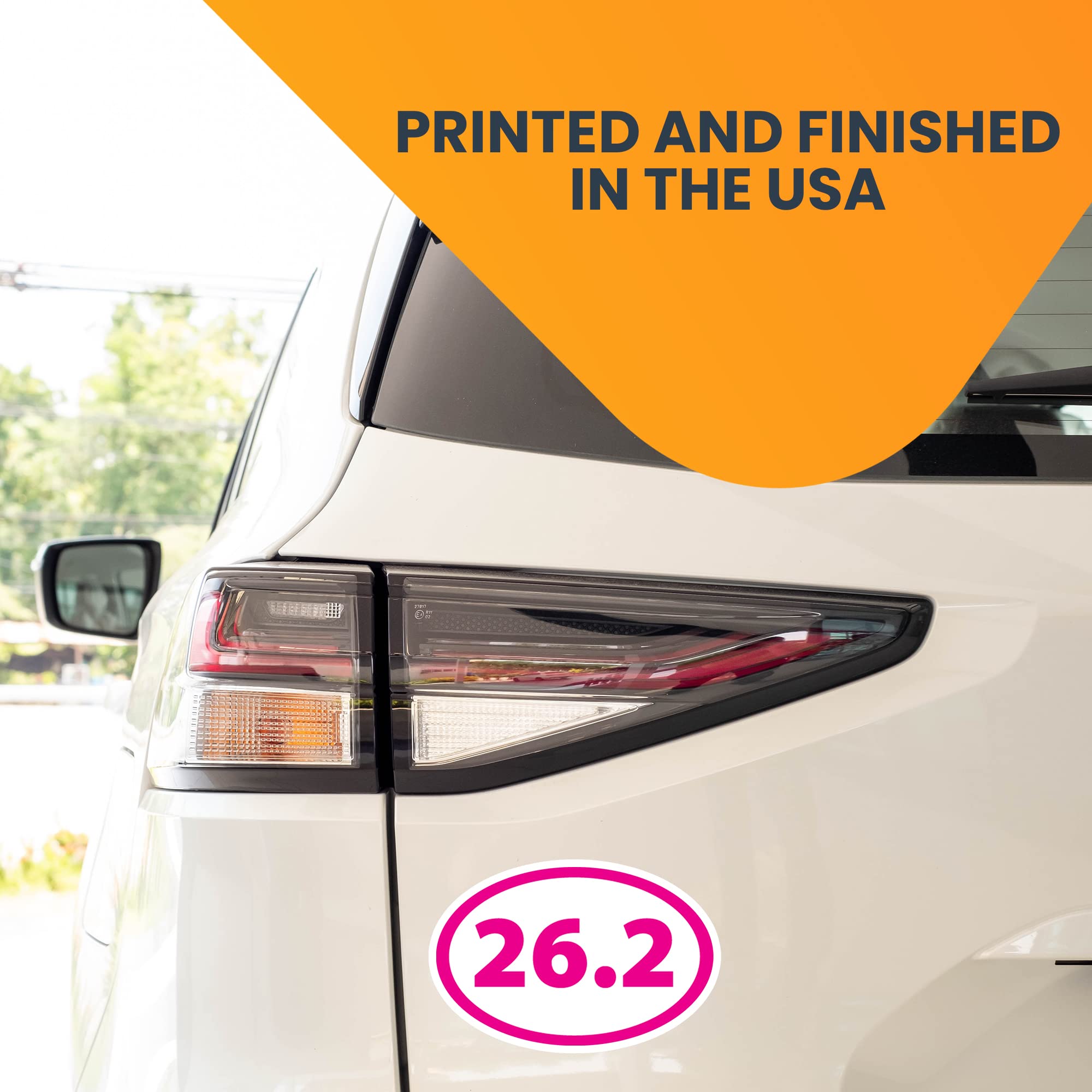 Magnet Me Up 26.2 Marathon Pink Oval Magnet Decal, 4X6 Inches, Heavy Duty Automotive Magnet For Car Truck Suv, Any Magnetic Surf
