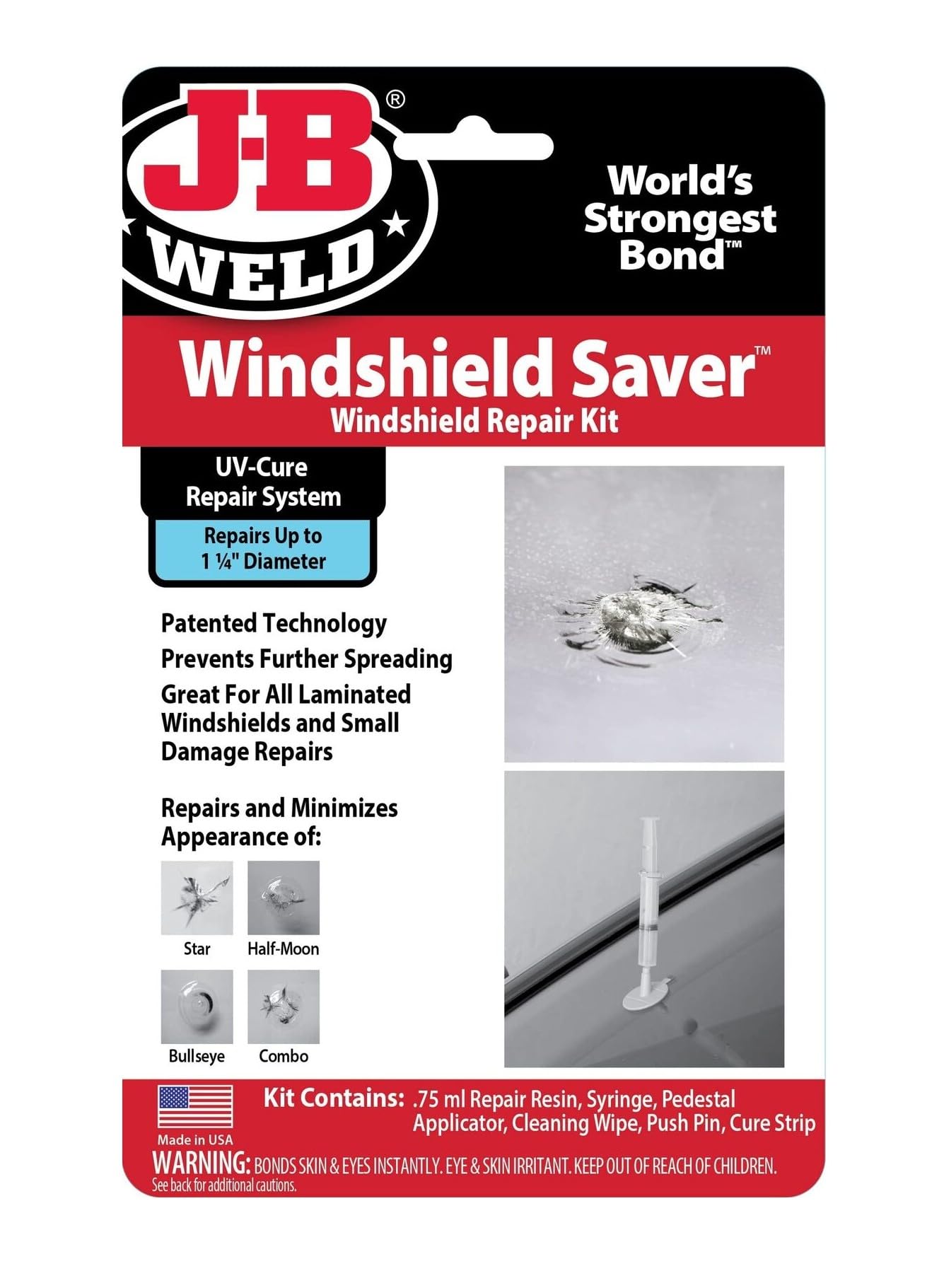JB Weld 2100 Windshield Saver Repair Kit, 2 fl. oz