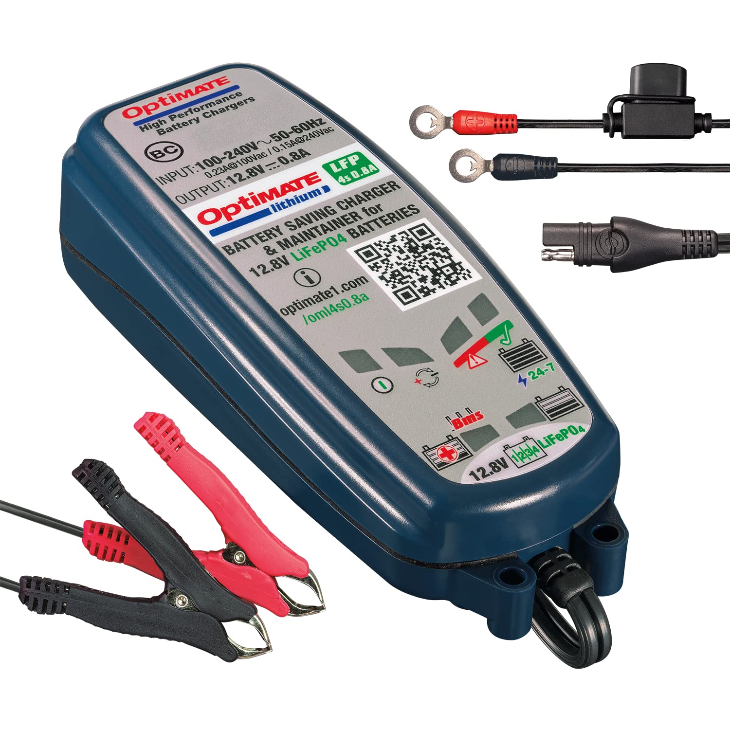 Optimate Lithium 4S 0.8A, Tm-471, 8-Step 12.8V 0.8A Sealed Battery Saving Charger & Maintainer