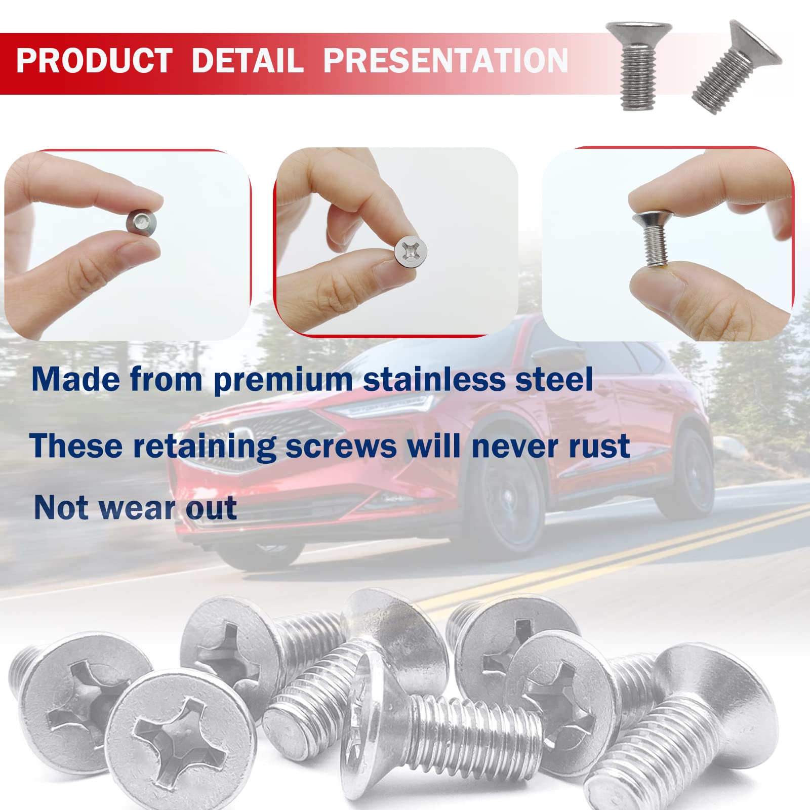 4Pcs Screw Rotor Brake Disc Retaining 93600-06014-0H- Compatible With Honda, Acura, Volkswagen, Audi,Hyundai And Kia Models, Sta