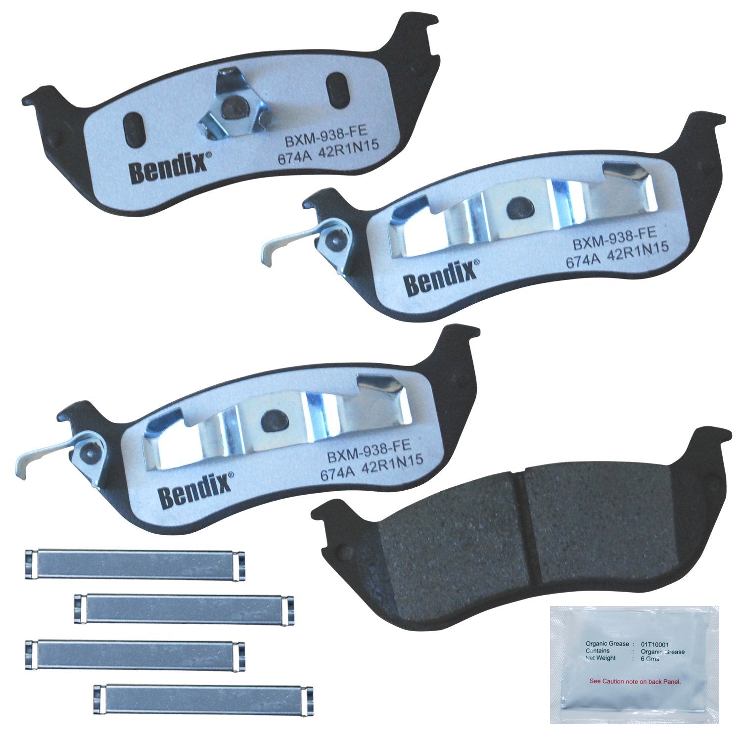 Bendix Fleet Metlok Mkd674Afm Semi-Metallic Rear Brake Pads Compatible With Ford Crown Victoria 2002-1996, Grand Marquis 2002-19