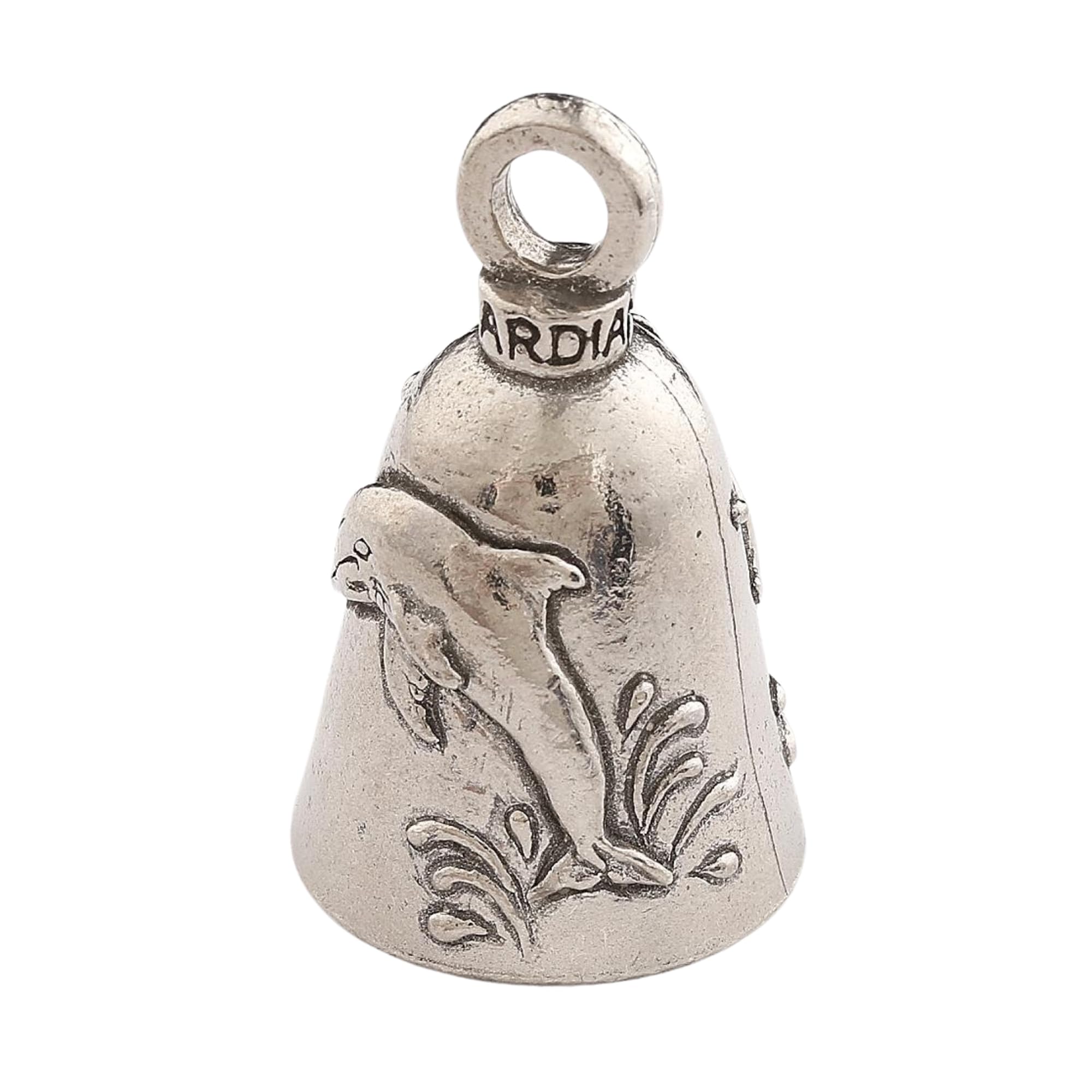 Guardian Bell Dolphin Good Luck Bell W/Keyring & Black Velvet Gift Bag | Motorcycle Bell | Lead-Free Pewter | Made In Usa