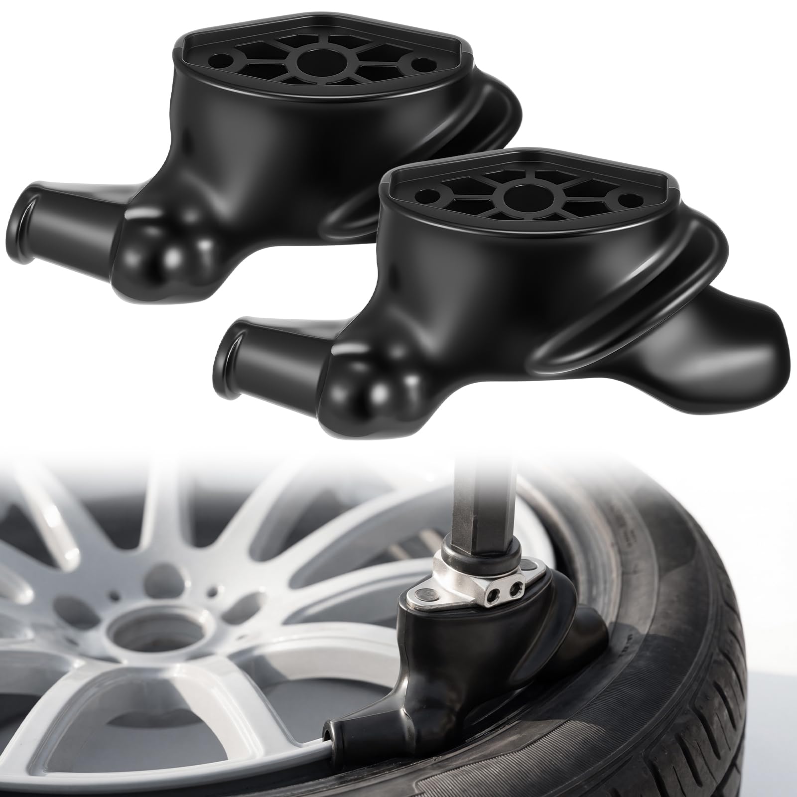 2 Pcs Tire Changer Mount Demount Head, Black Plastic Wing Style Tire Machine Replacement Part - Duckbill Style Compatible with 4