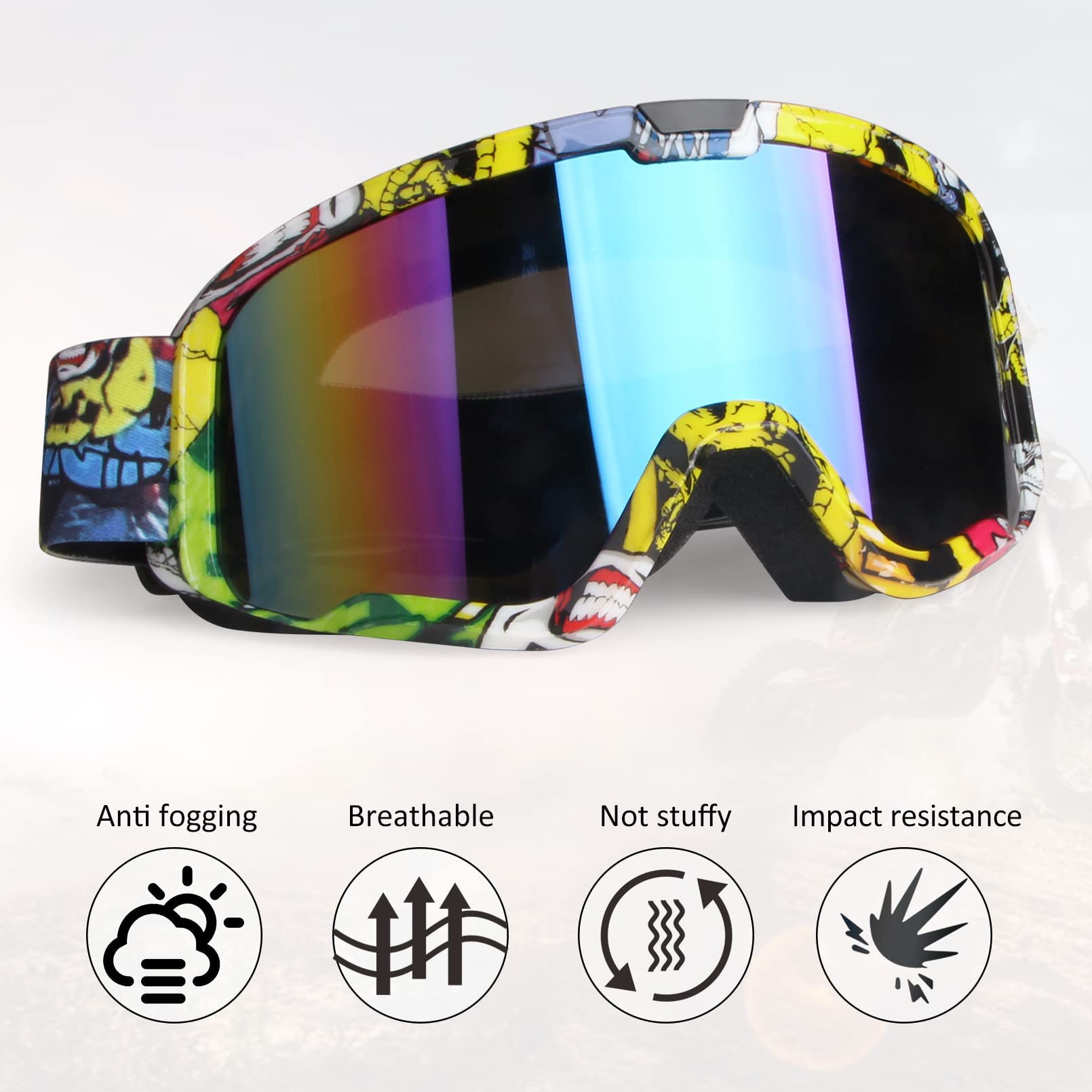 LMAVAG Dirt Bike Goggles Youth ATV Goggles Motorcycle Goggles for Men Women Adult Youth Kids Motocorss Riding Racing Goggles MX