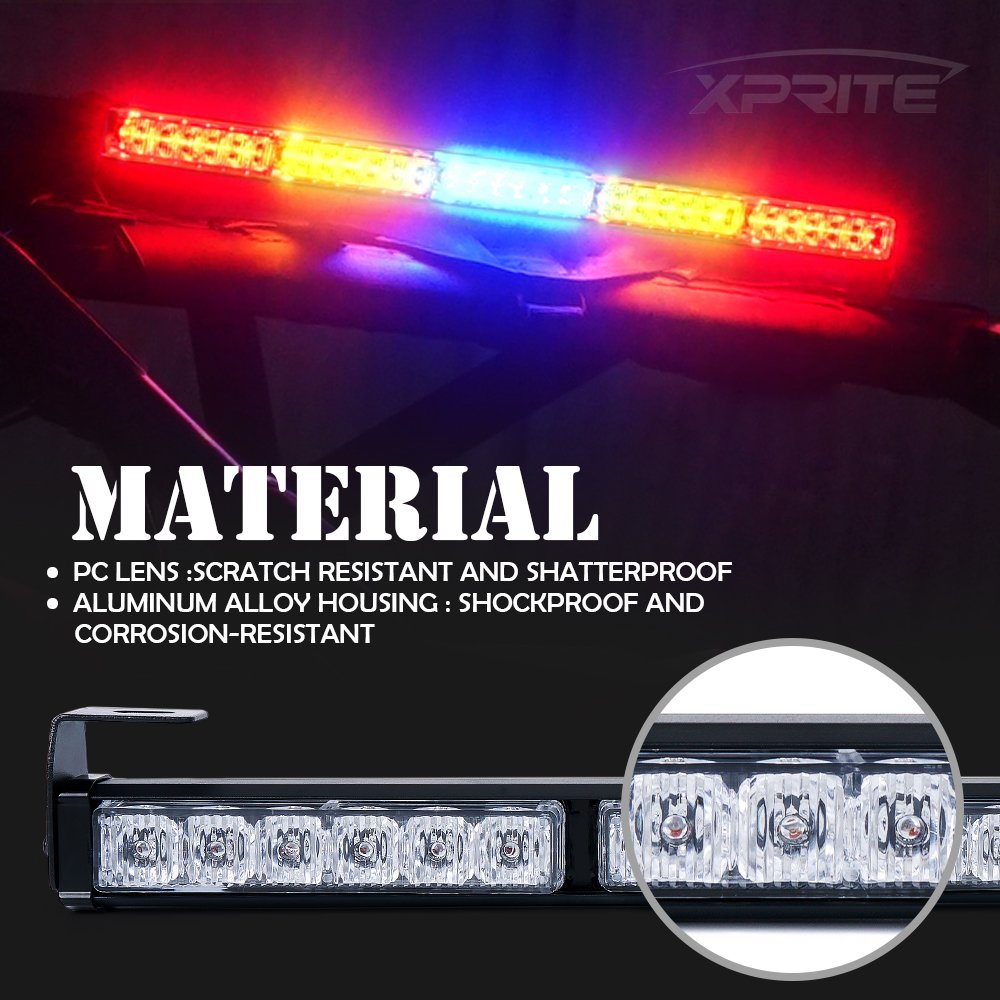 Xprite 30 Inch Utv Rzr Led Chase Strobe Light Bar, W/Running Turn Signal Brake Reverse Lights Function, Safety Flashing Lightbar