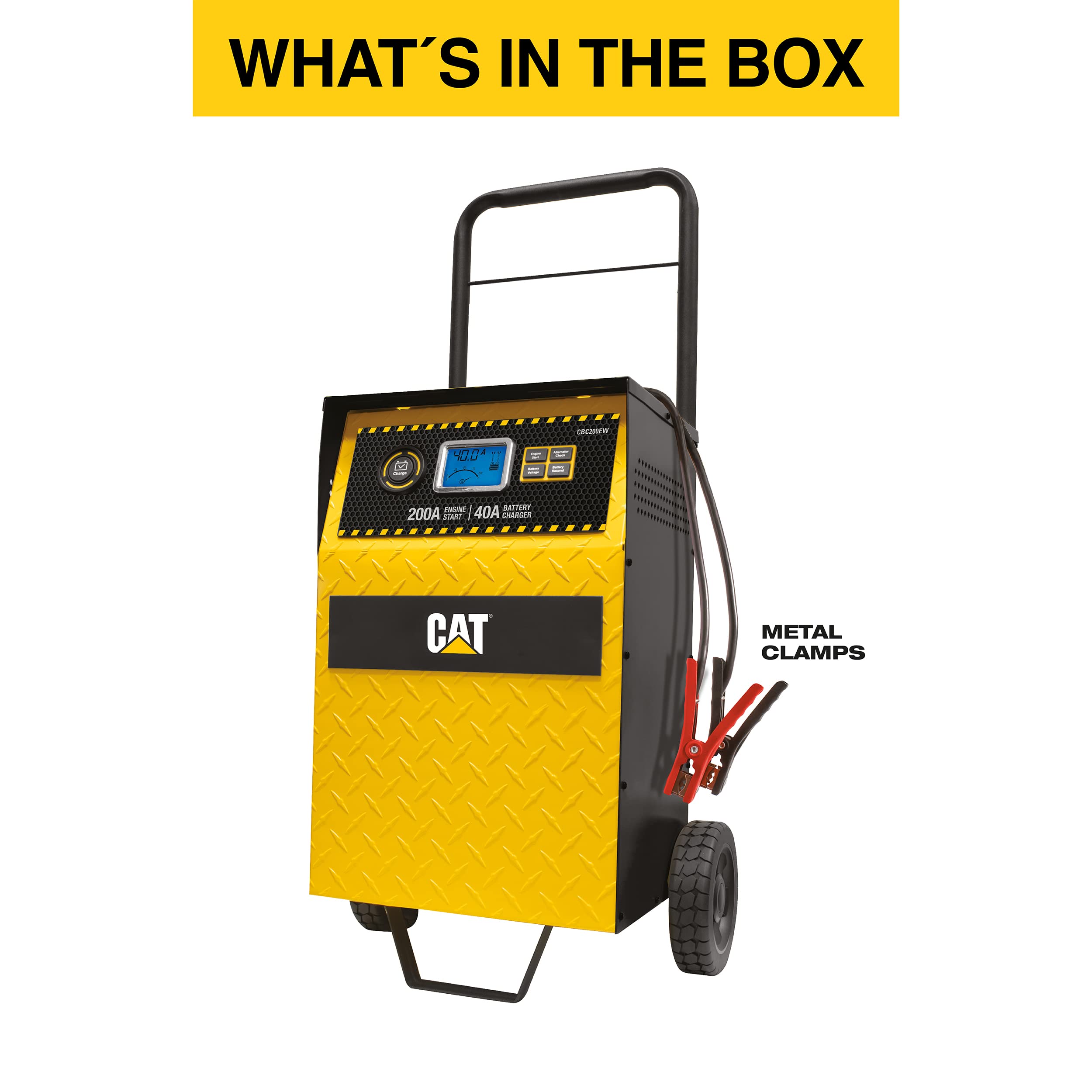 Cat Cbc200Ew Professional 40-Amp Rolling Battery Charger And 3-Amp Maintainer With 200-Amp Engine Start