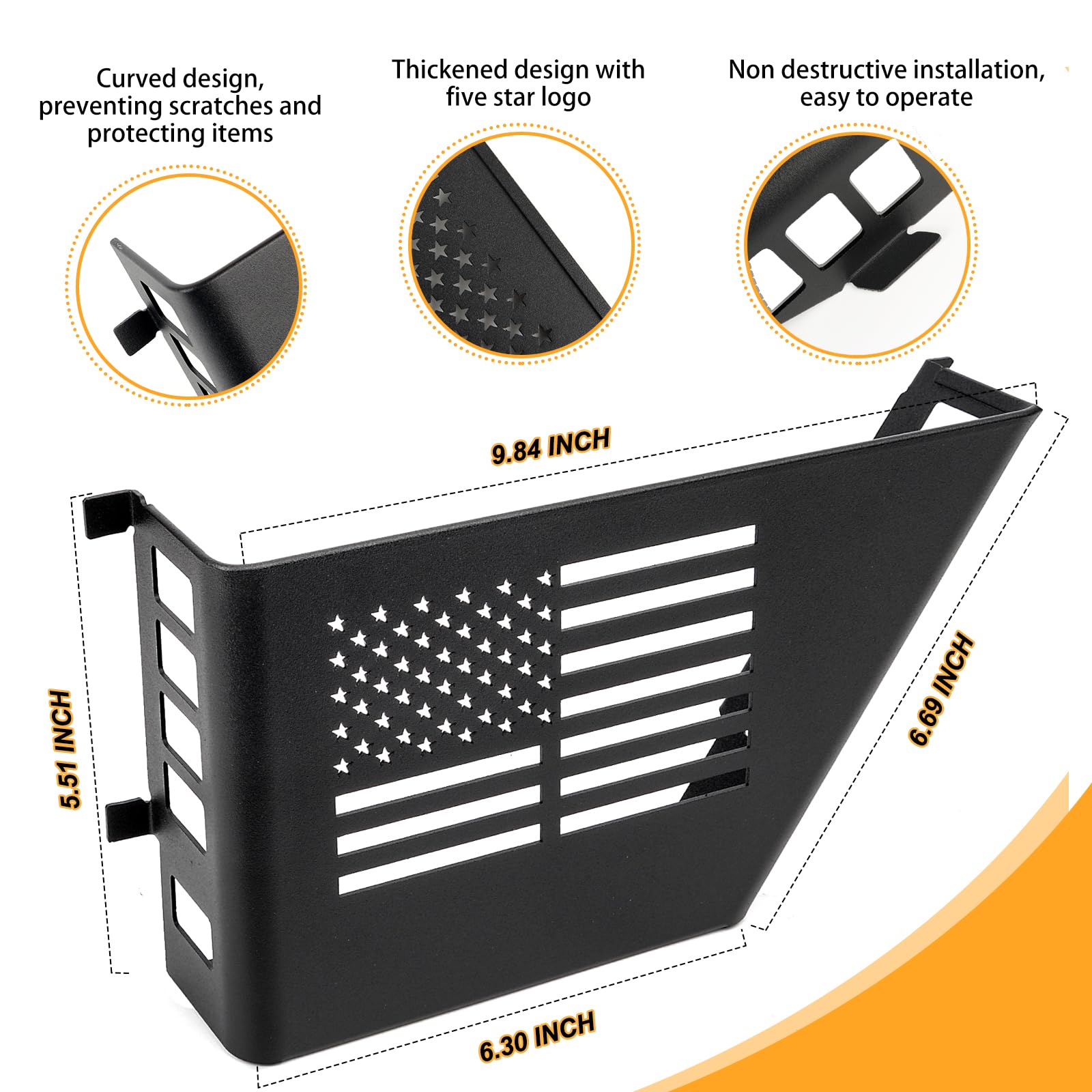 Maiker Metal Rear Door Storage Box, Door Side Insert Organizer Box Pockets For 2007-2018 Jeep Wrangler Jk 4 Door 2Pcs(Black)