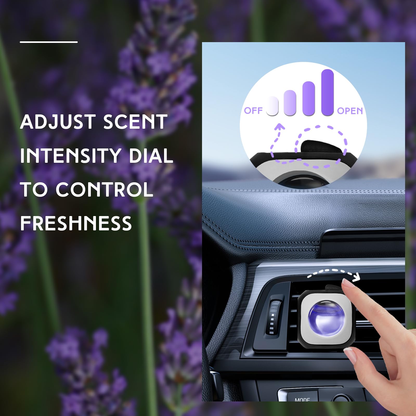 SCENTORINI Car Air Freshener Vent Clips, Lavender Scent, Car Fresheners Long Lasting, 6 Pack Up to 180 Days, for Odor Eliminator
